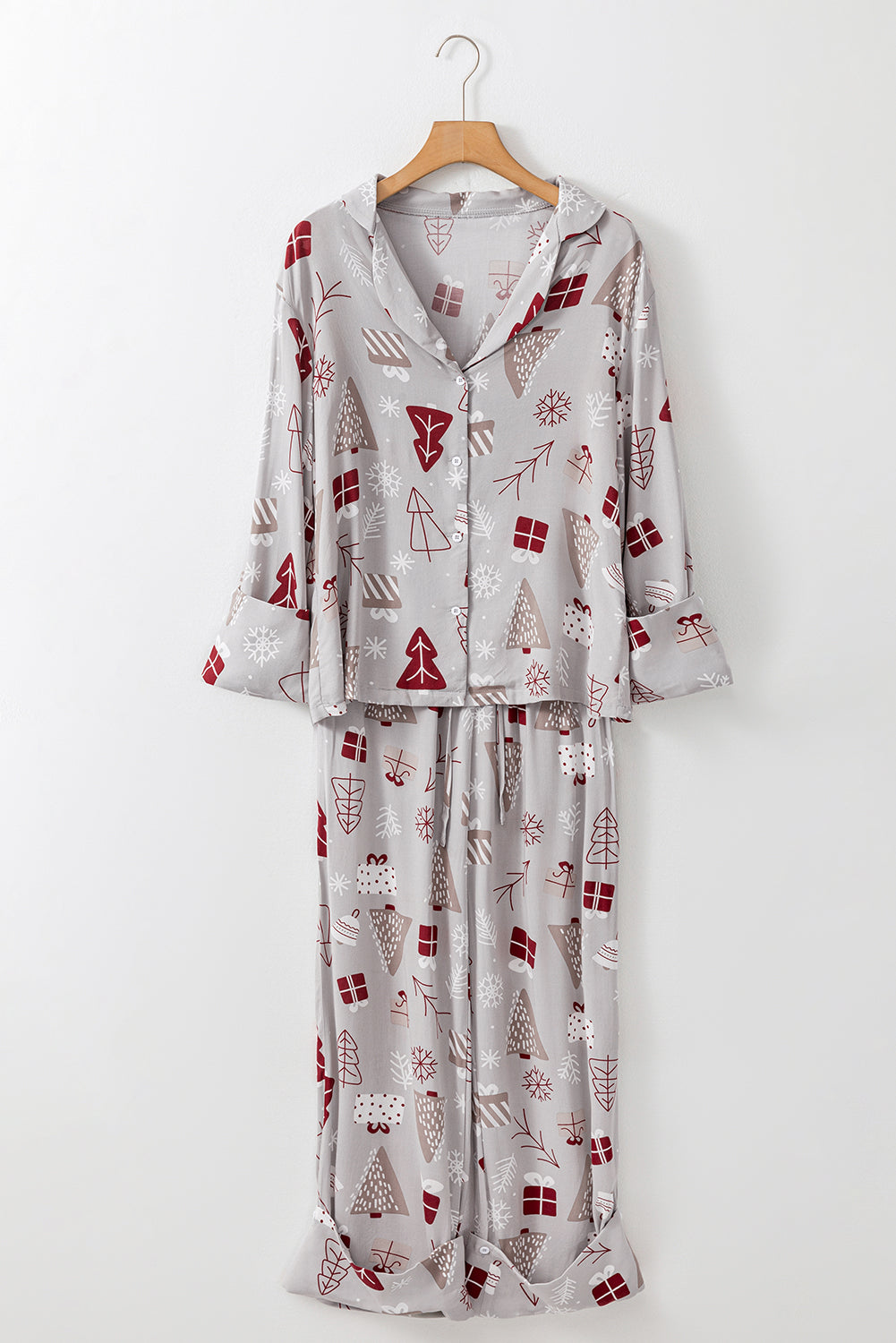 Christmas Print Shirt Pyjama Set eAura