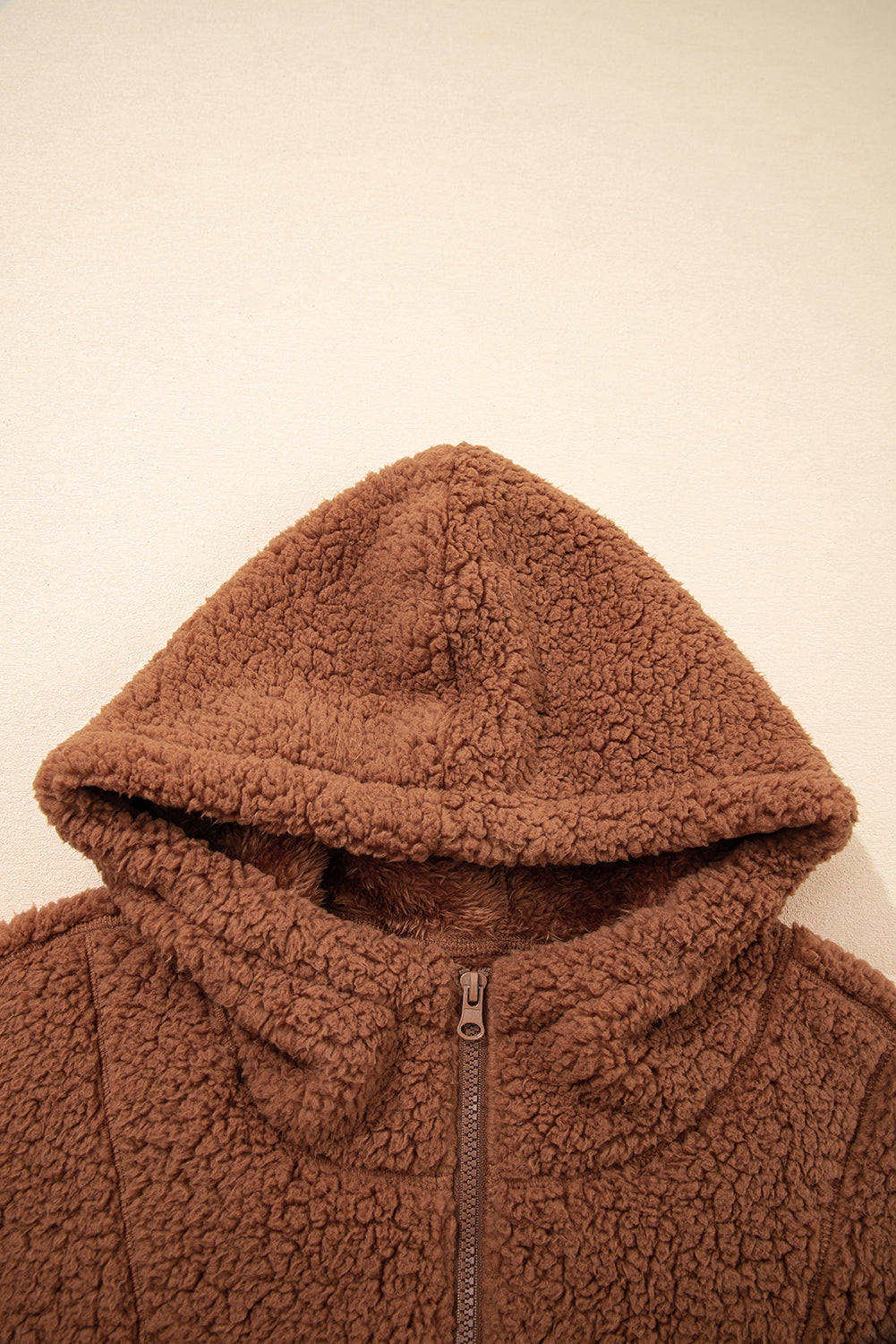 Zip-Up Hooded Sherpa Jacket - eAura