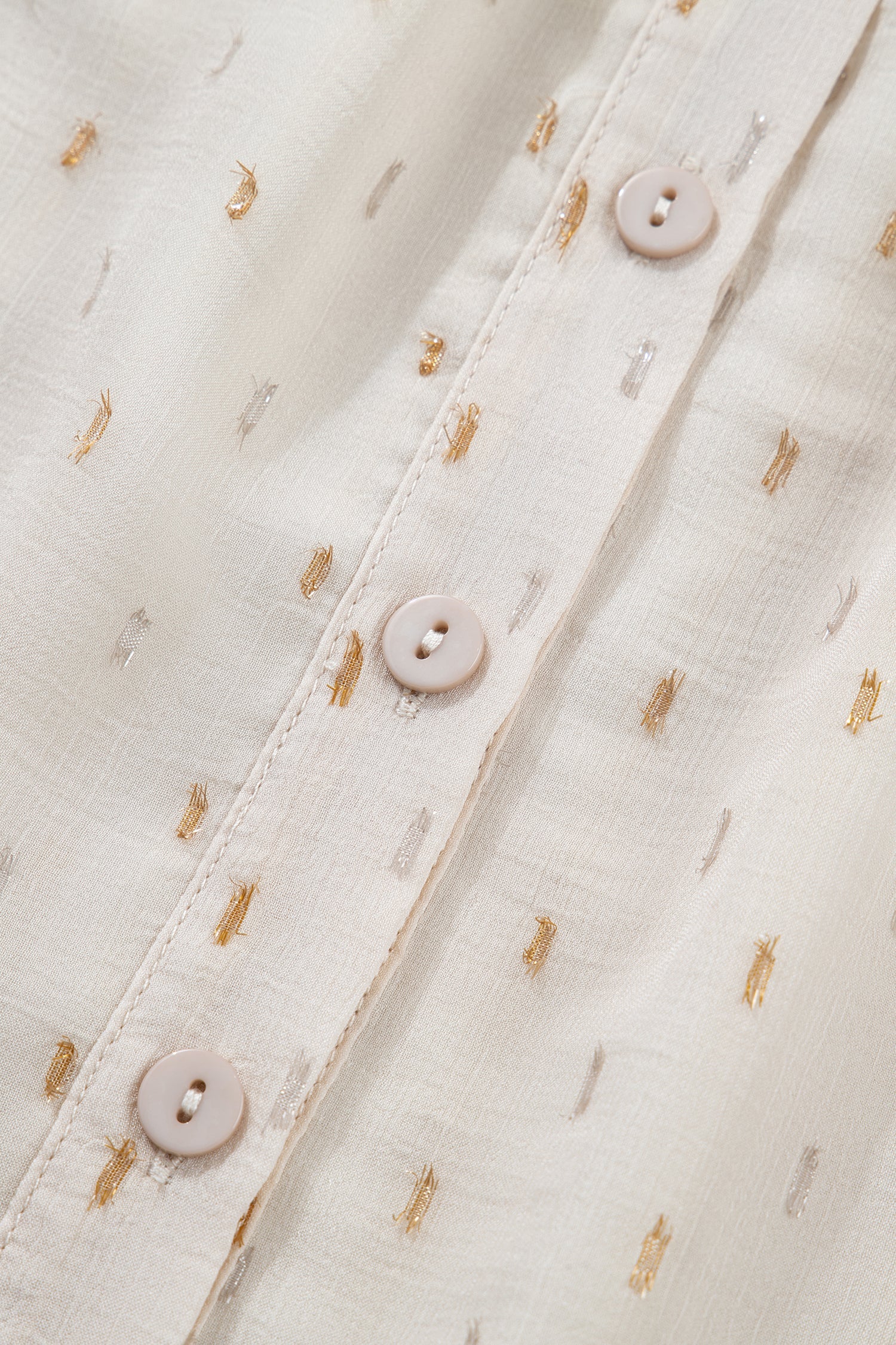 Metallic Jacquard Short Sleeve Shirt - eAura