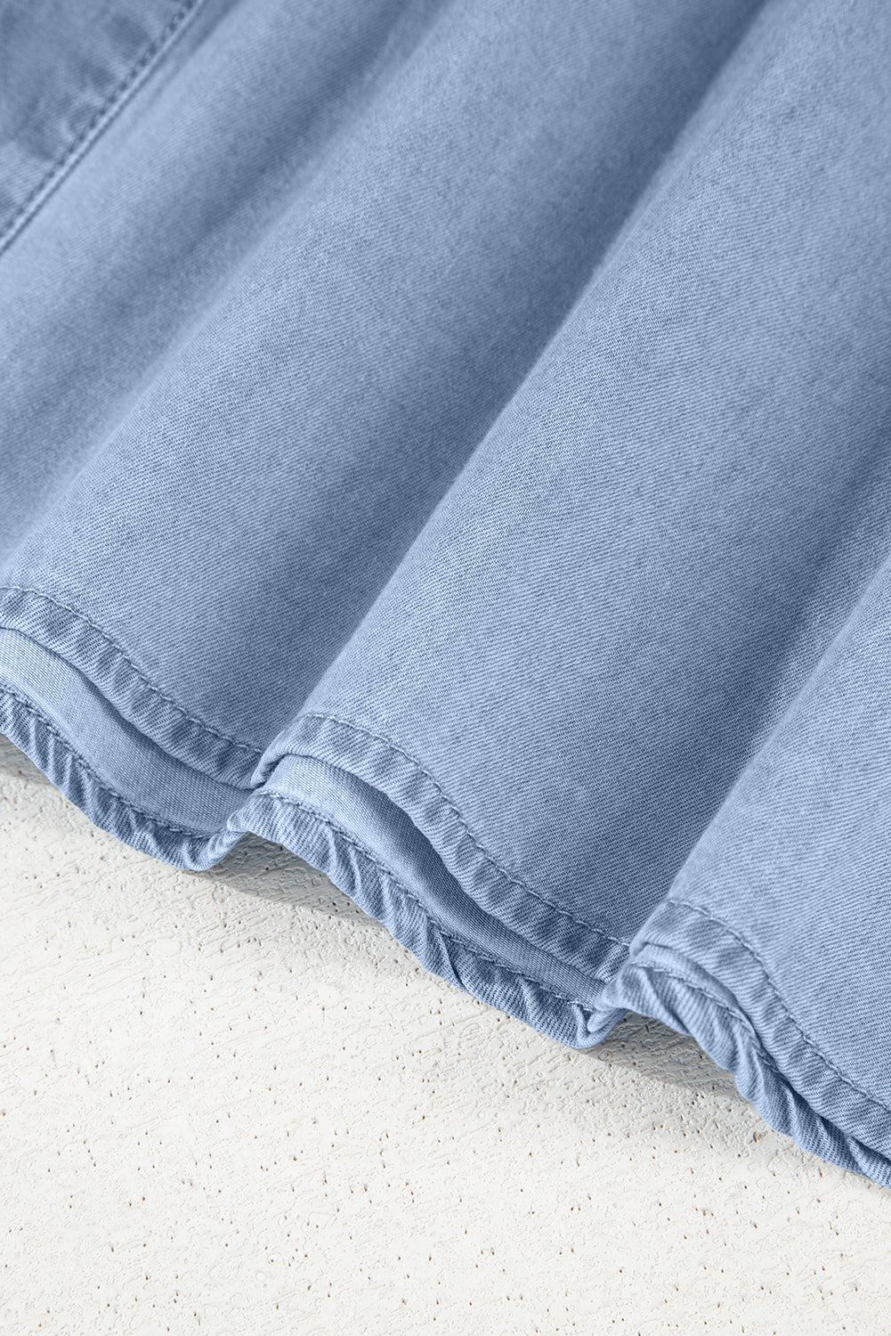 Myosotis Denim Pleated Slim Waist Short Sleeve Shirt Dress eAura