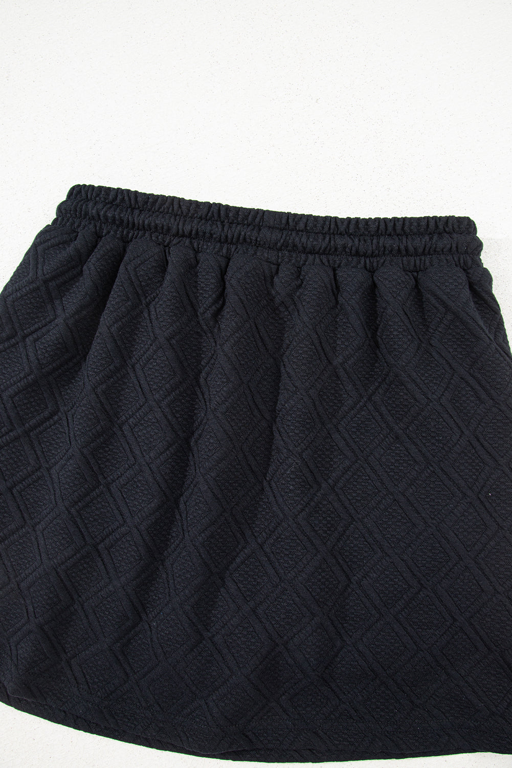 Black Striped Collared Zip up Textured Skirt Co-ord Set eAura