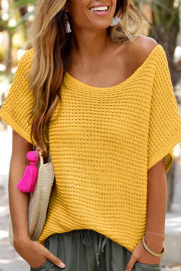 Loose Knit Dolman Sleeve Sweater – Ginger & Pink