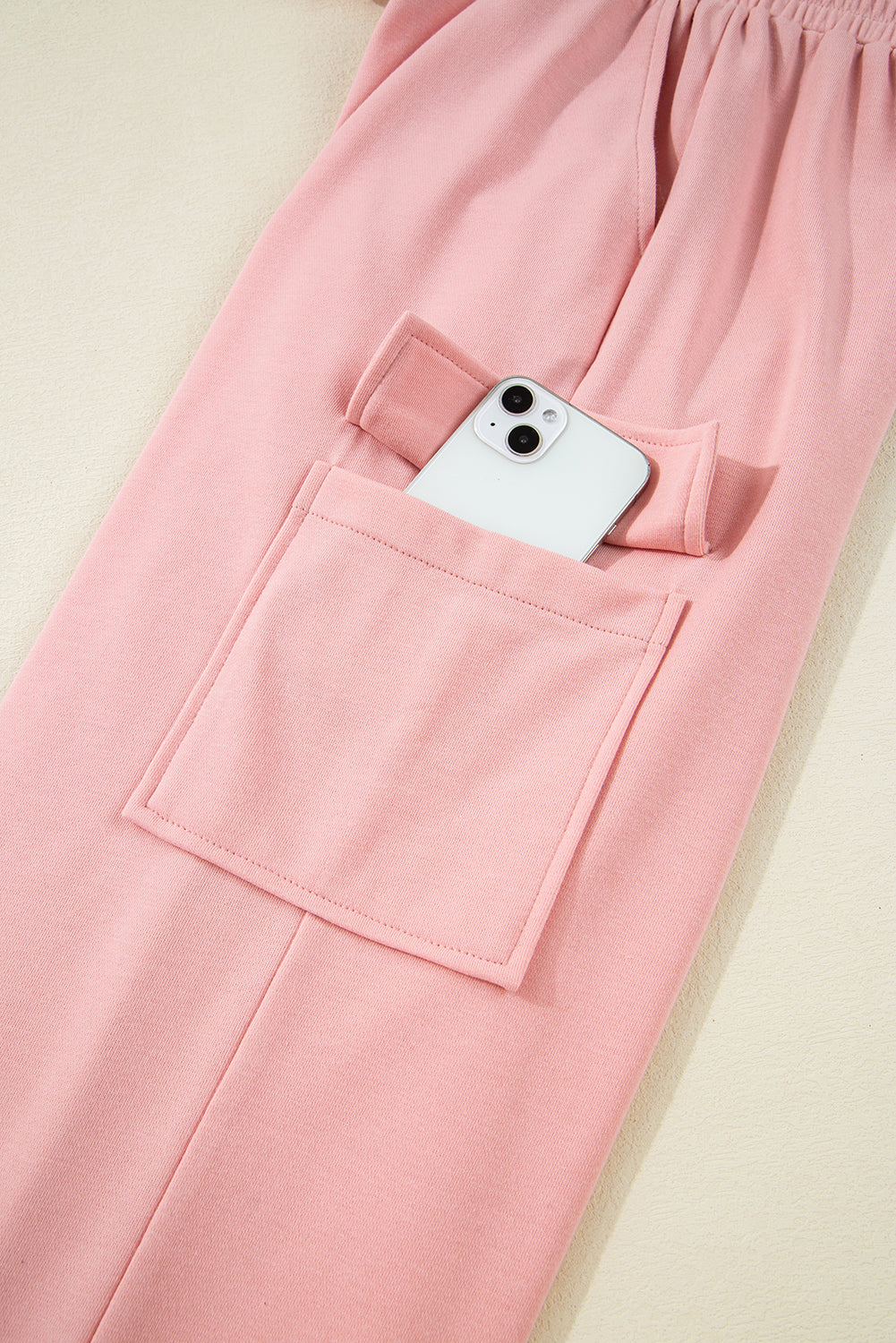 Apricot Pink Half Sleeve T-Shirt & Cargo SweatTrousers Set eAura
