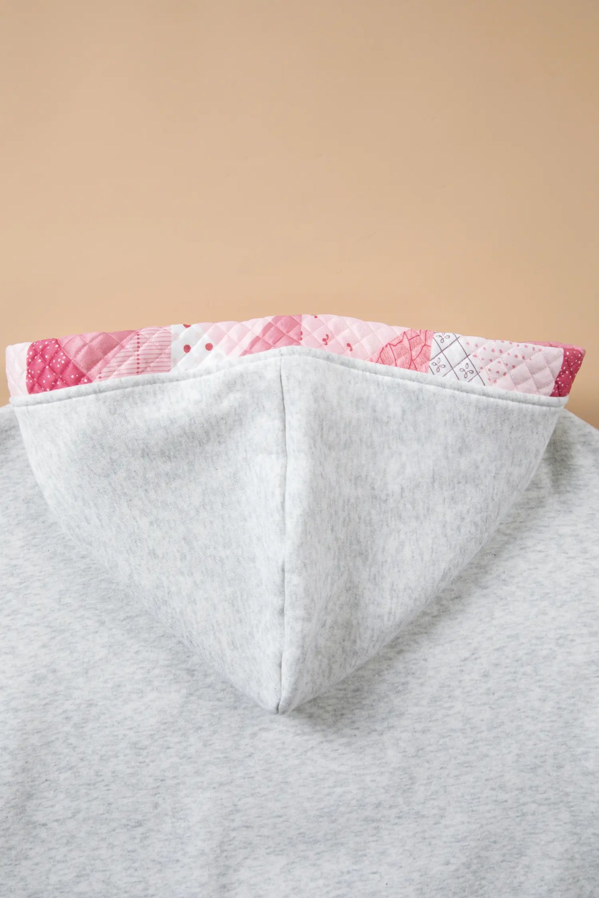 Contrast Patchwork Oversized Hoodie – Grey