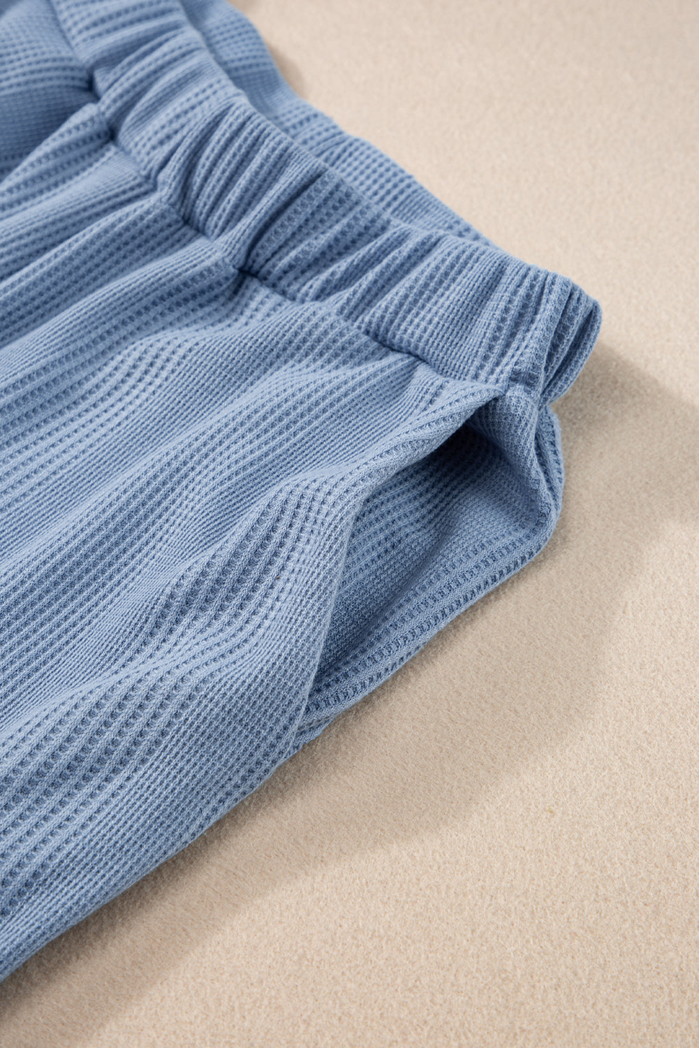 Beau Blue Ribbed Ruffle Tank Top and Trousers Set eAura