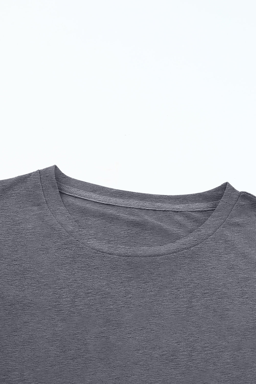 Casual Plain Crew Neck Tee T-Shirt