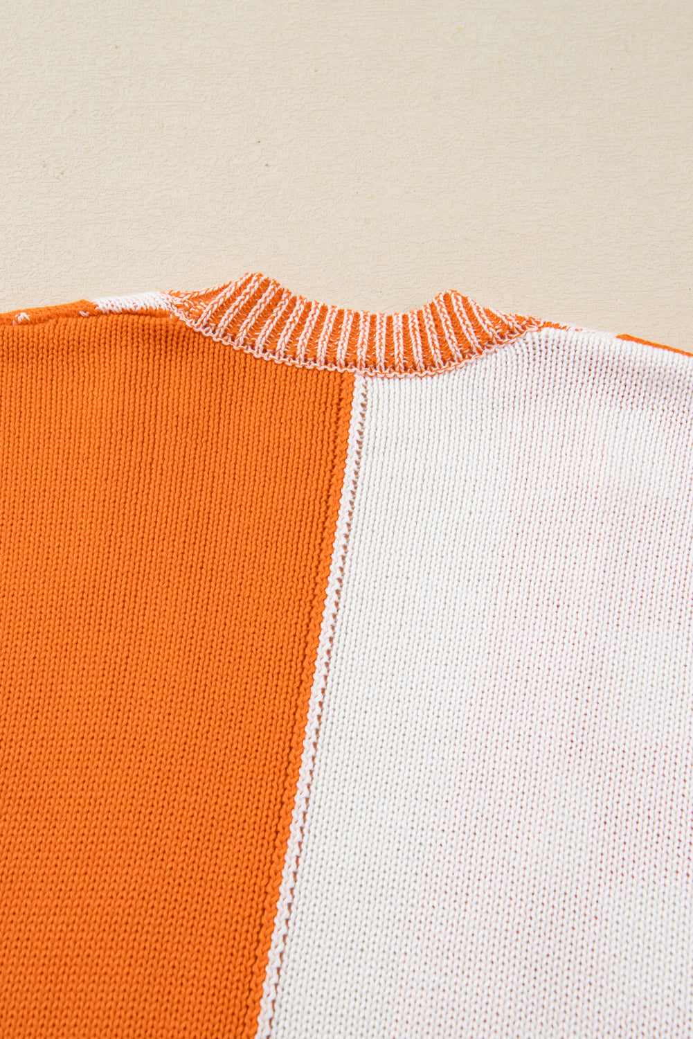 Orange Checkered Bubble Sleeve Drop Shoulder Open Cardigan eAura