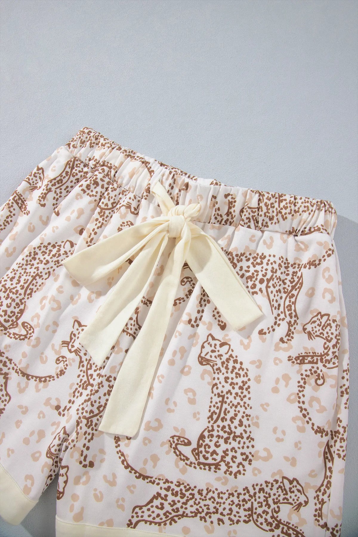 Leopard Print Colourblock Pocket Placket Long Sleeve Lounge Set – Yellow