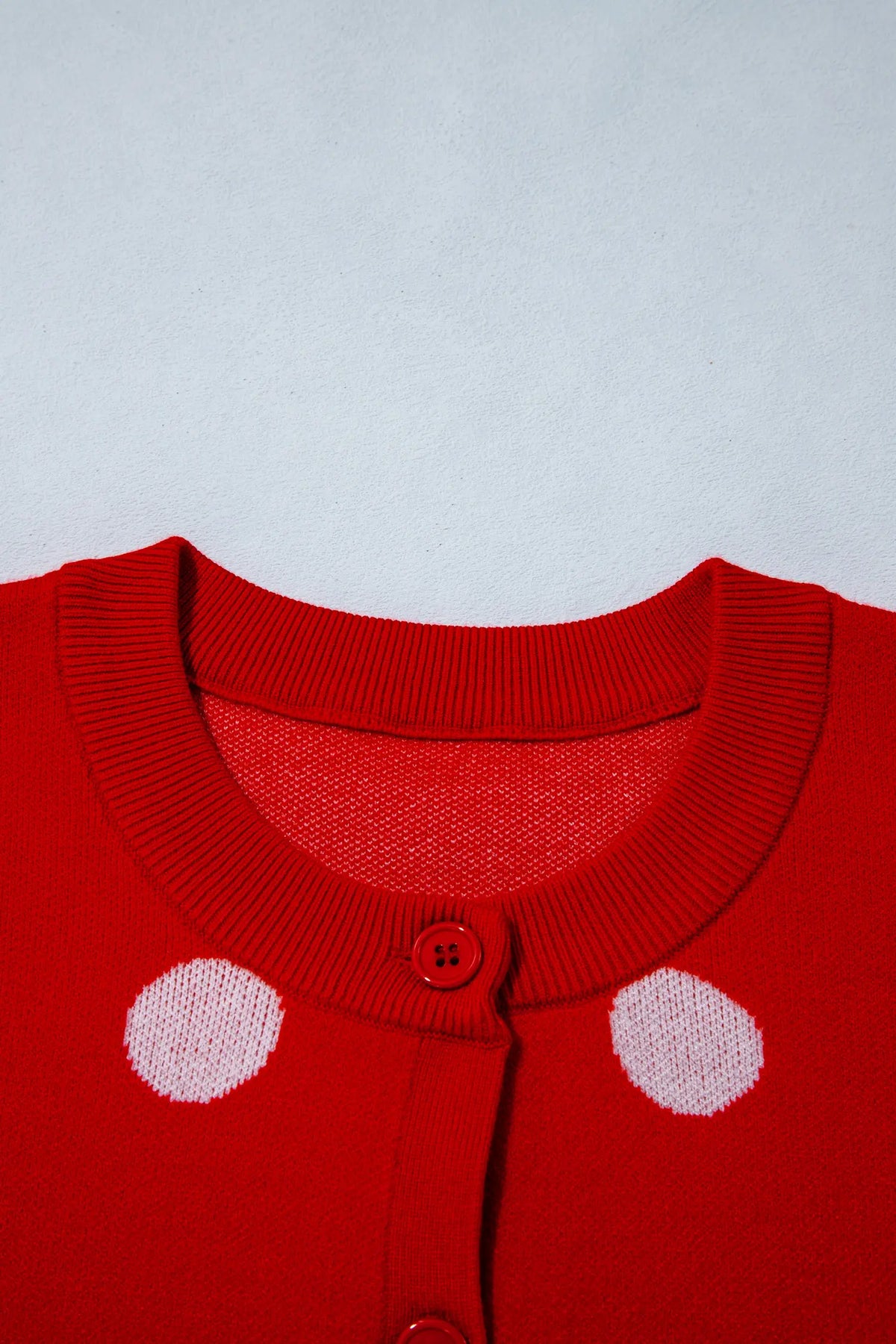 Casual Polka Dot Button Front Long Sleeve Sweater Cardigan