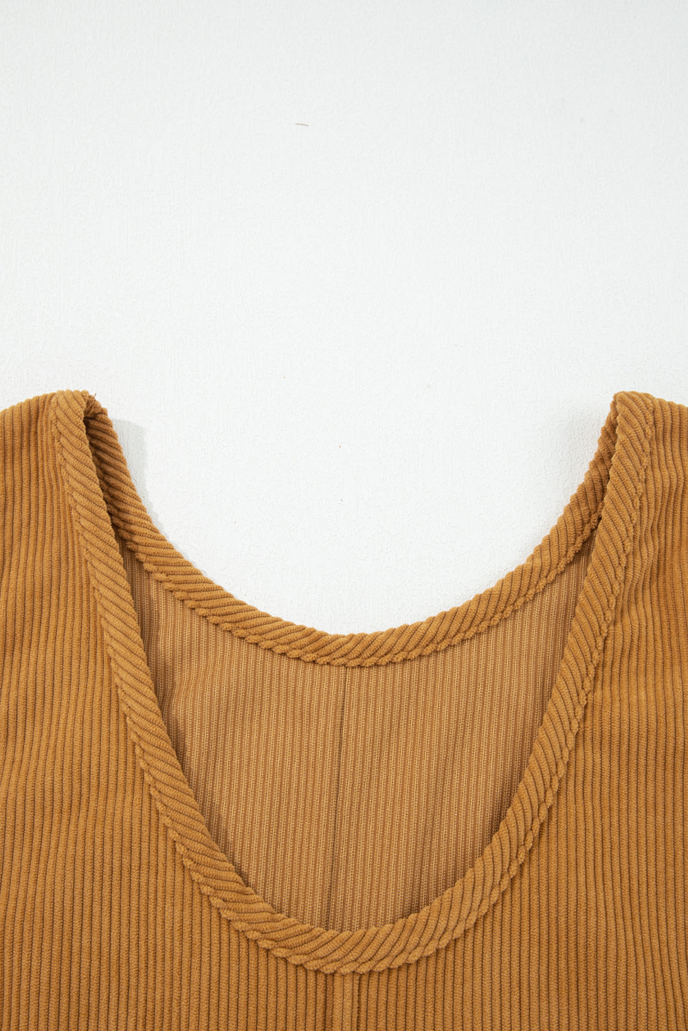 Soft Corduroy Sleeveless Mini Dress With Patched Pockets - eAura