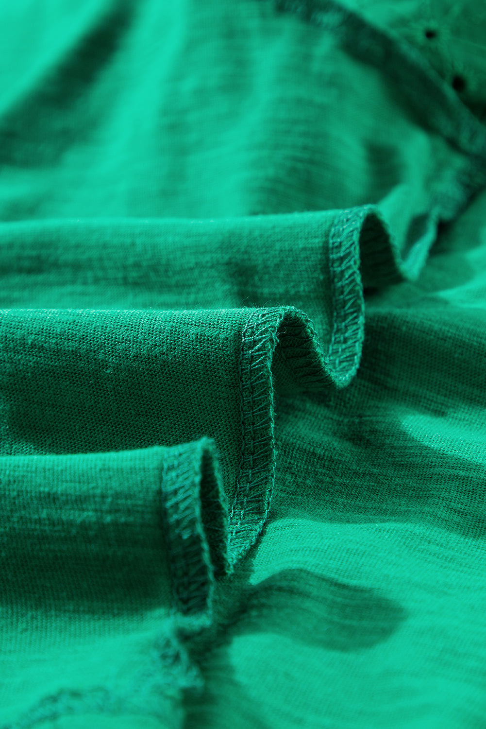 Bright Green Eyelet Embroidered Patchwork Shift Top - Tops/Tops & Tees