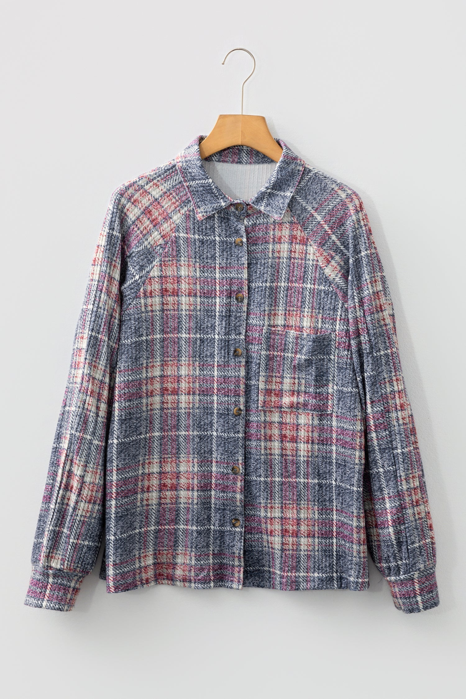 Multicolour Plaid Textured Chest Pocket Shirt - eAura