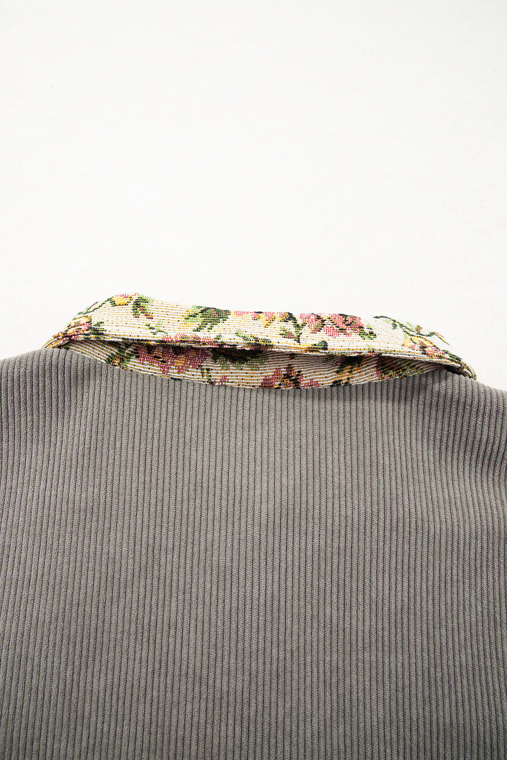 Soft Corduroy Floral Patchwork Jacket - eAura