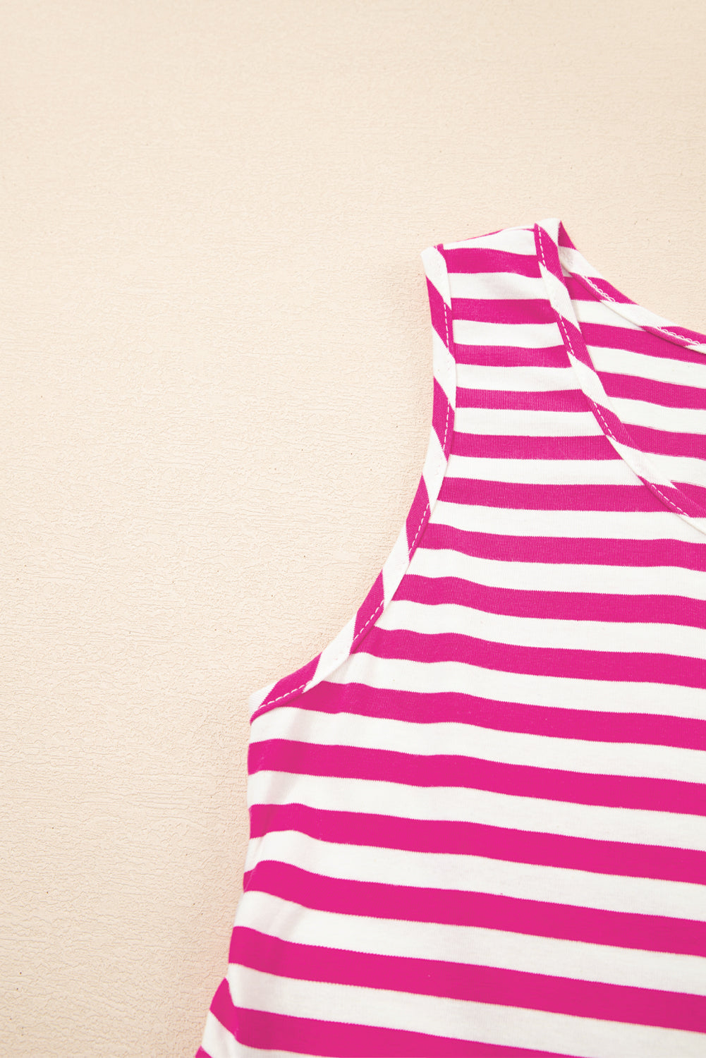 Stripe U-Neck Sleeveless Loose Fit Mini Dress eAura