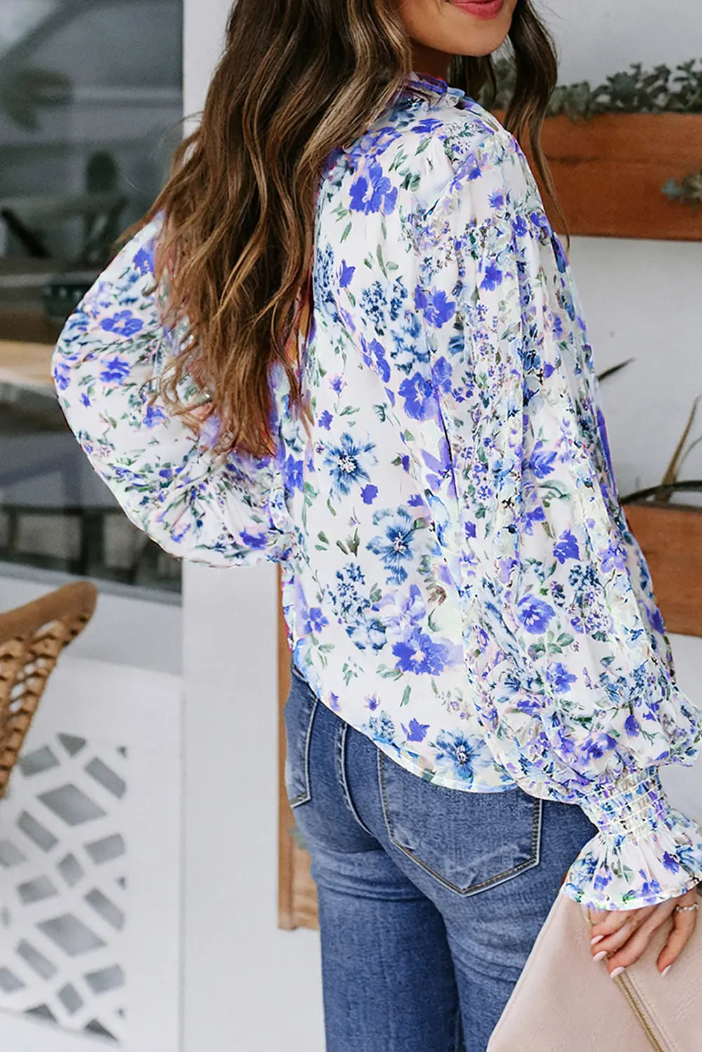 Cakewalk Floral Smocked Blouse