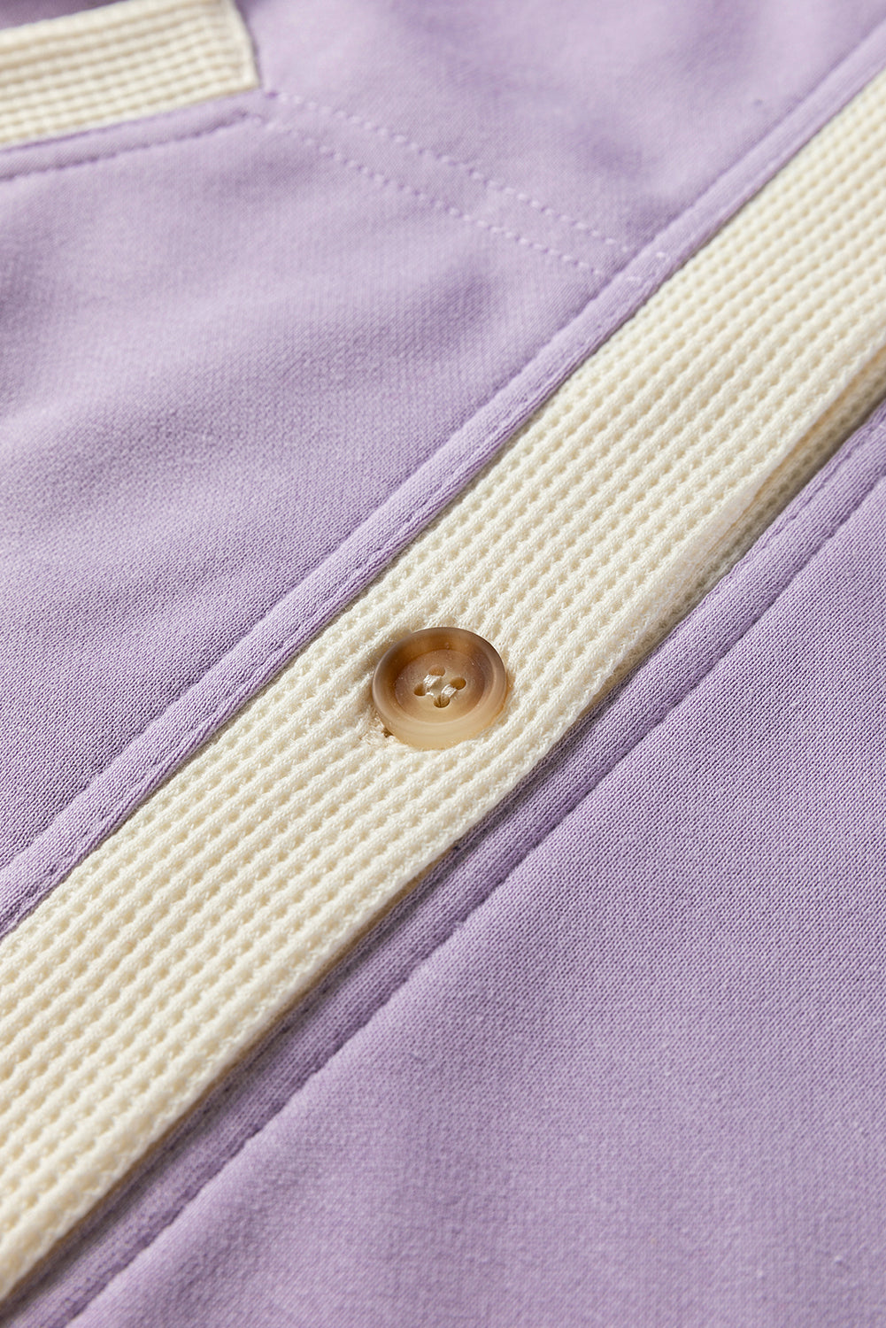 Waffle Button Front Oversized Hoodie - eAura