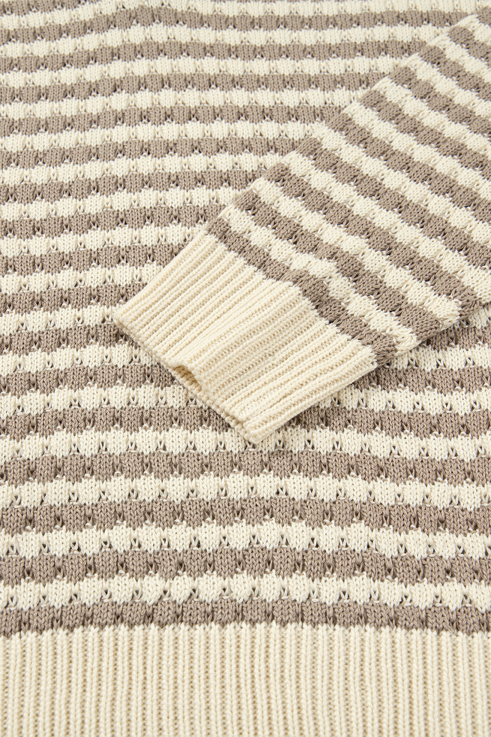 Stripe Plus Size V-Neck Drop Shoulder Sweater - eAura