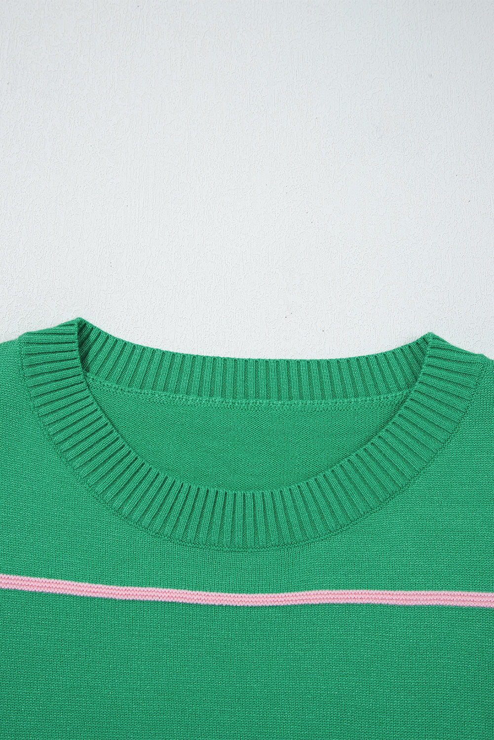 Striped Half Sleeve Drop Shoulder Sweater eAura