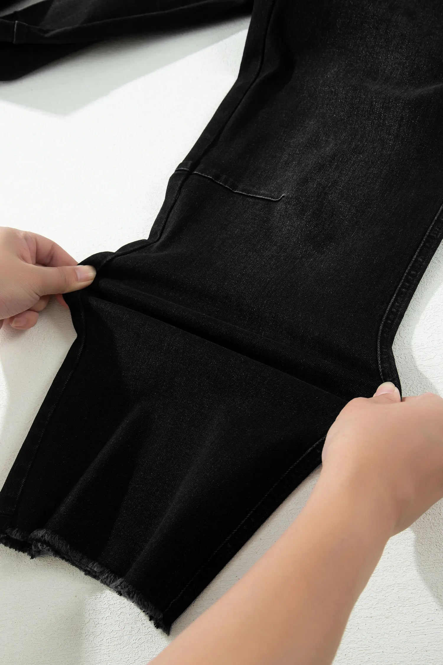 Sail Blue Frayed Cropped Barrel Jeans