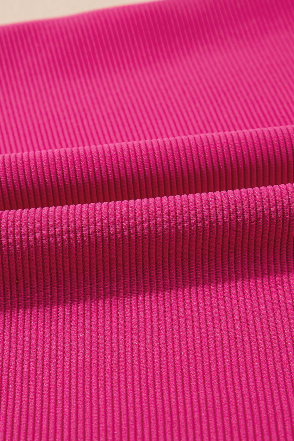 Strawberry Pink Striped Detail Flutter Sleeve Zipped Collar Short Set eAura