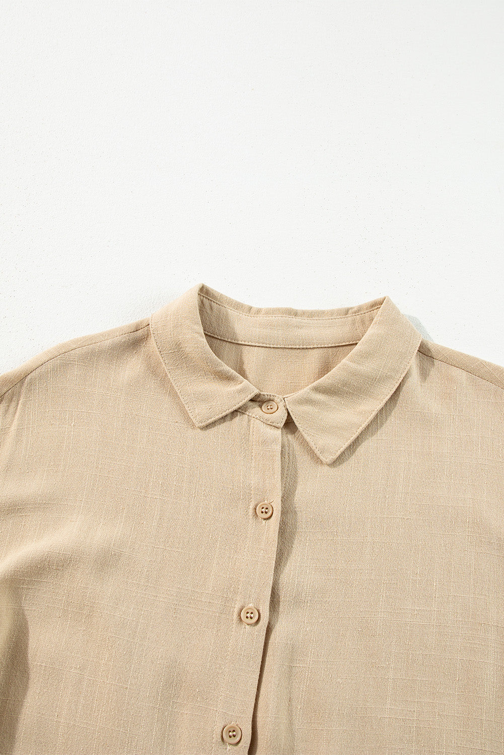 Tan Puff Sleeve Buttoned Tiered Pleated Shirt Mini Dress Beagle Boutique Fashion Outlet