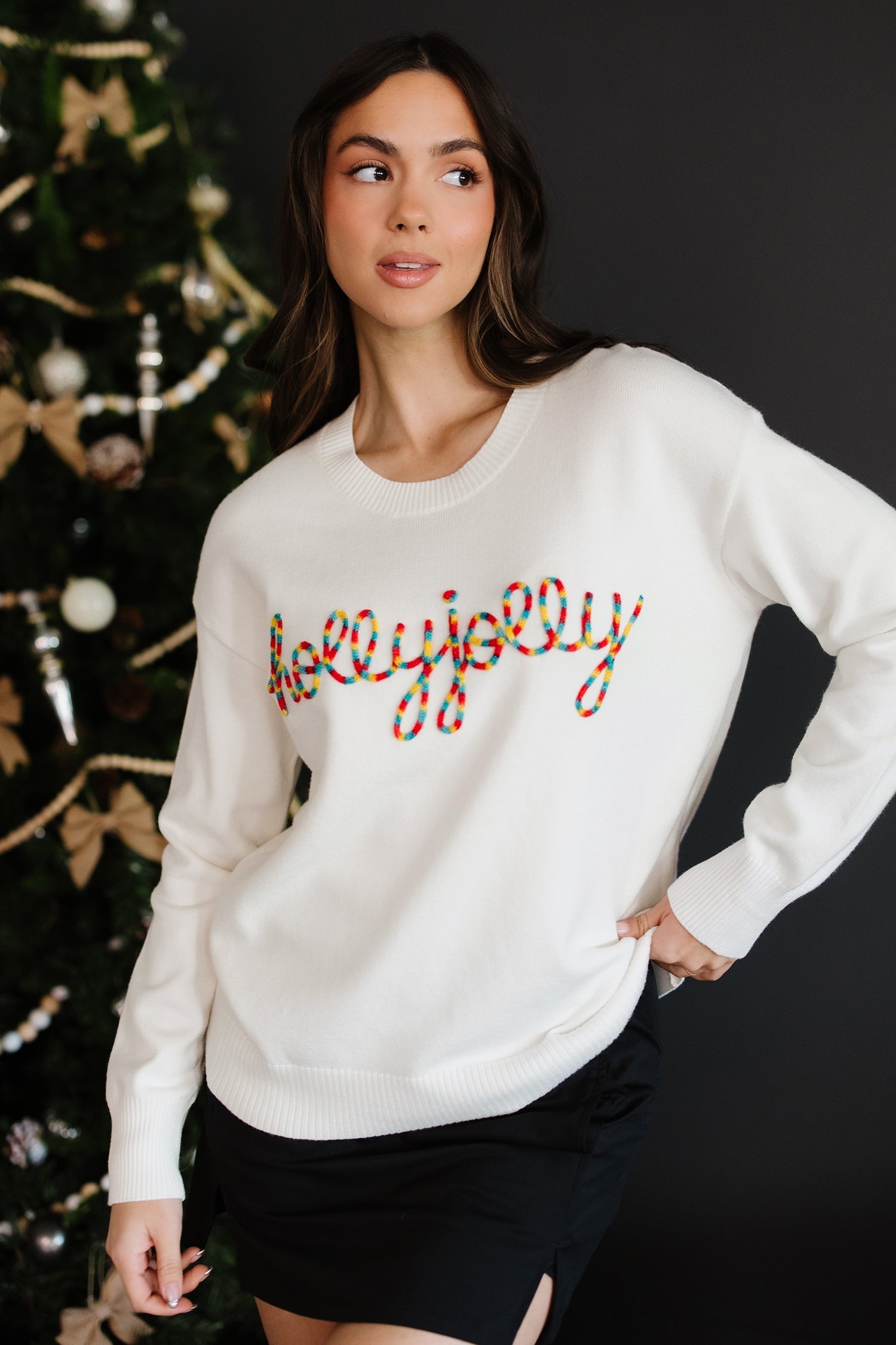 Colourful Holly Jolly Christmas Knit Loose Sweater - Sweaters & Cardigans/Sweaters