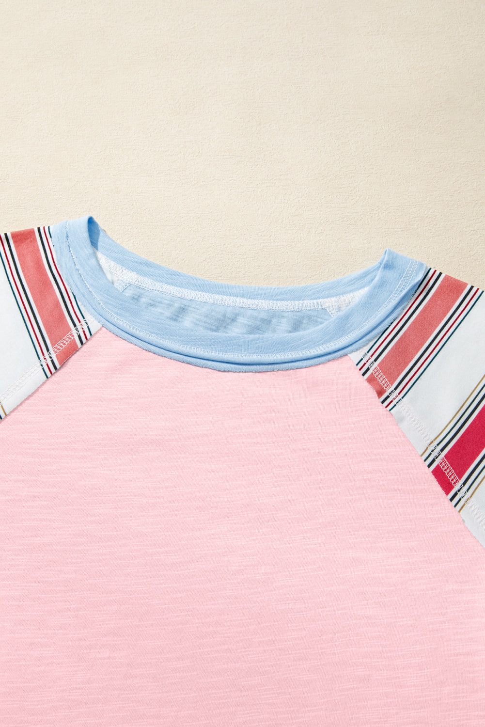 Exposed Seam Striped Long Sleeve Top - eAura