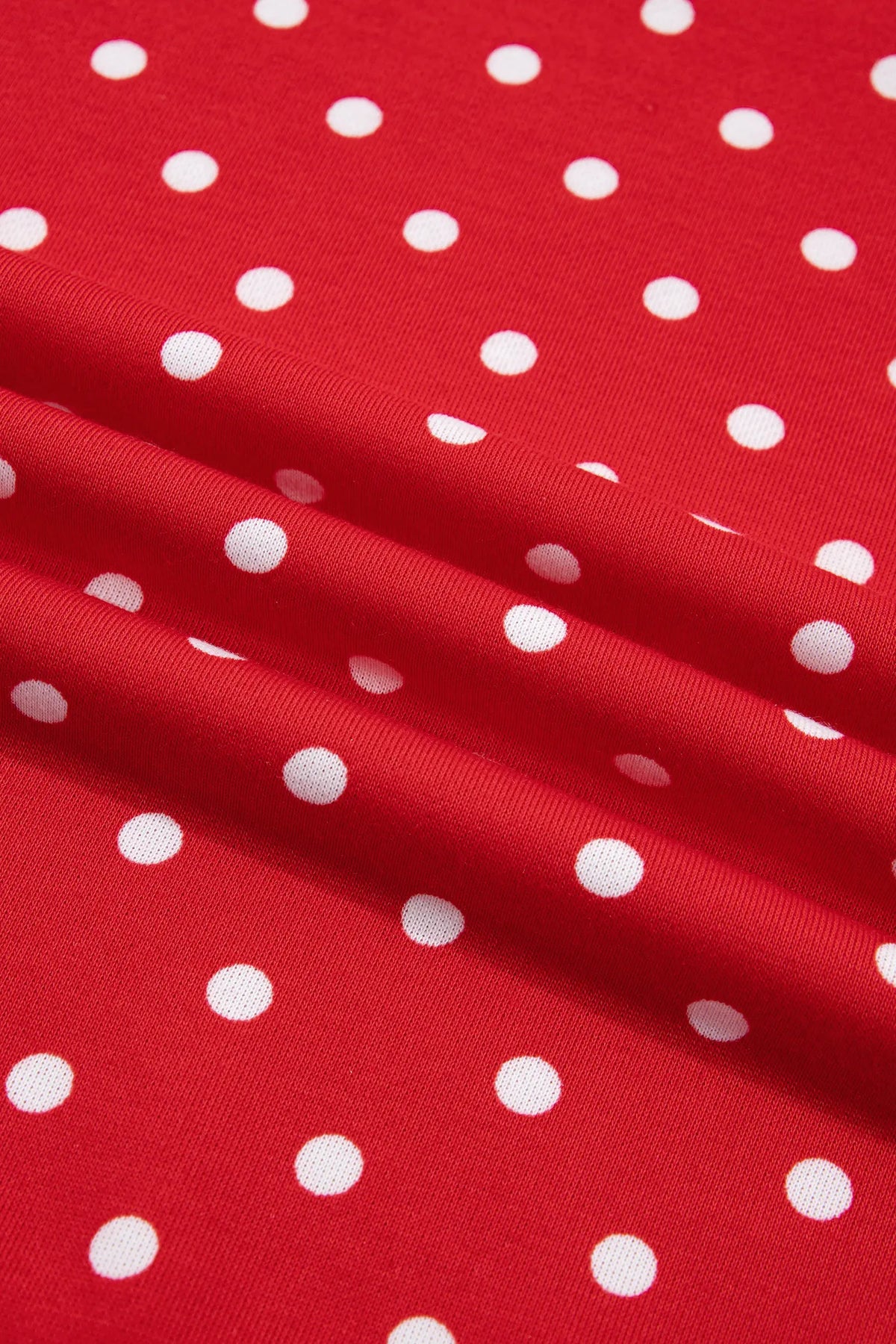 Polka Dot Drawstring Wide Leg Long Sleeve Top Pant Set – Red