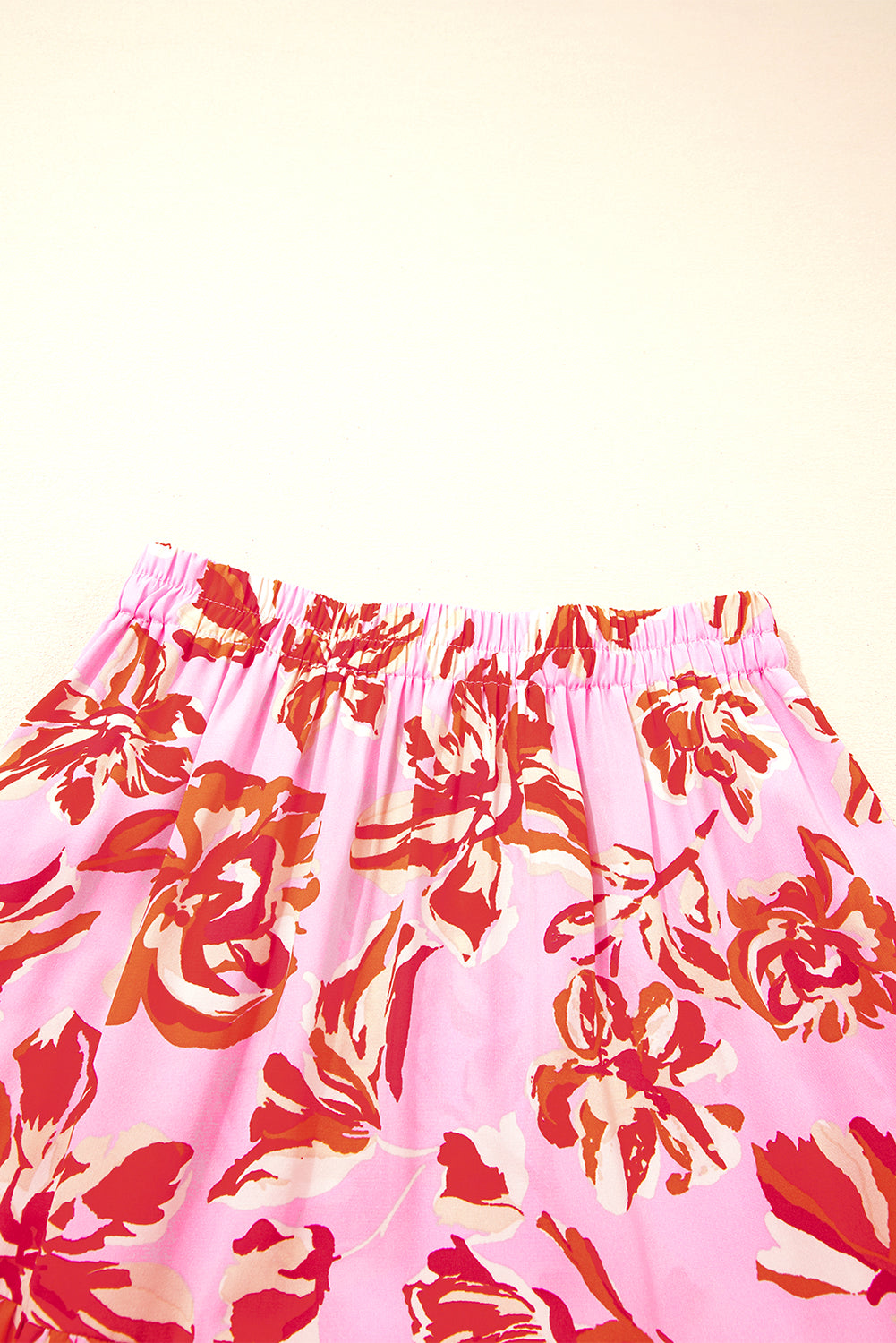 Bohemian Floral Print Tiered Maxi Skirt with Split