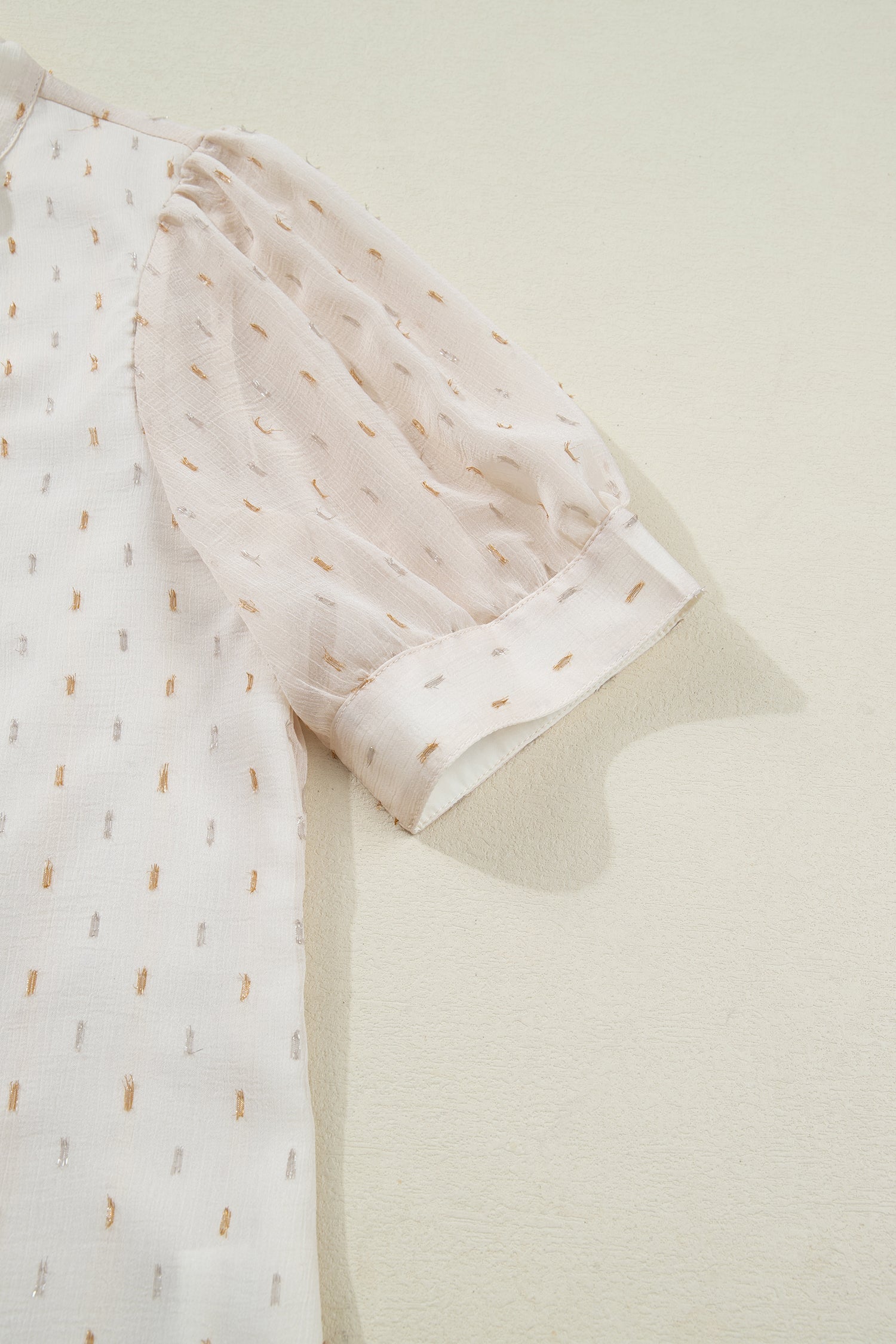 Metallic Jacquard Short Sleeve Shirt - eAura