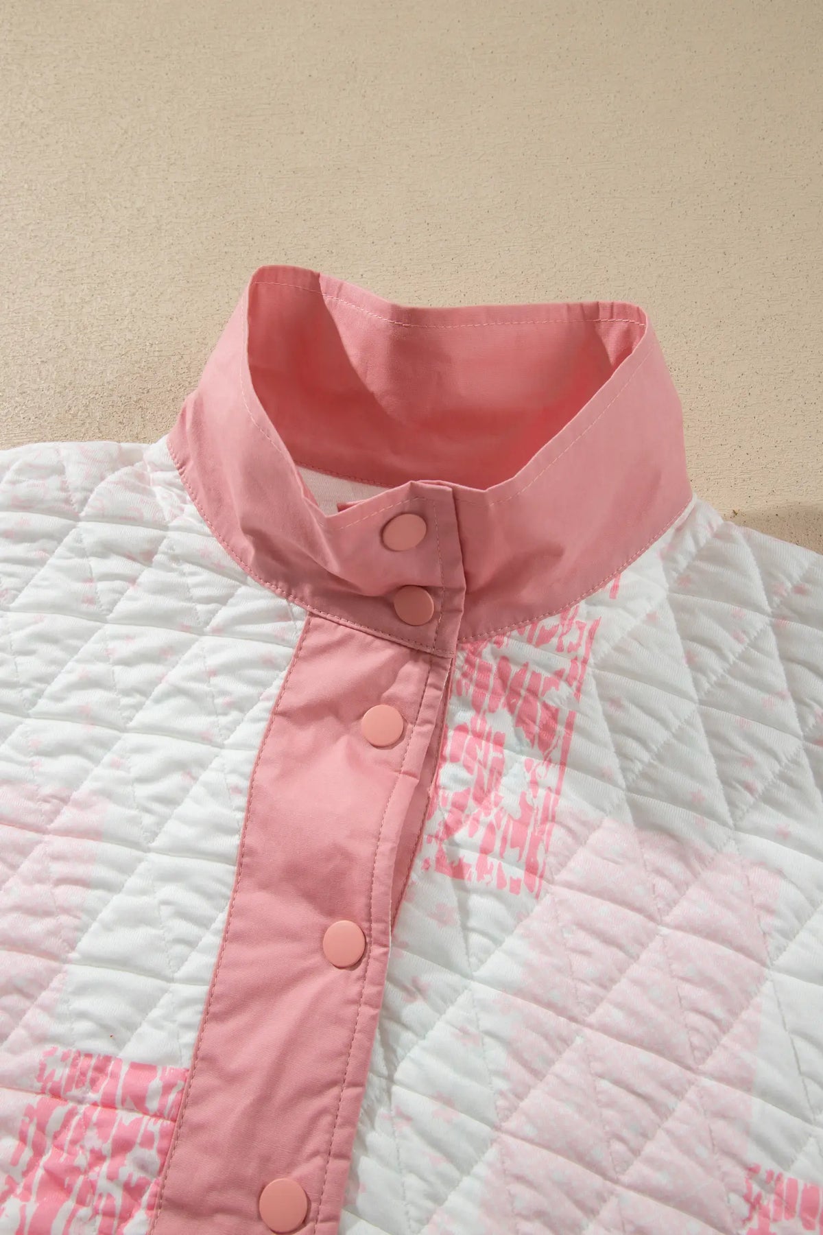Floral Quilted Half Button Pocketed Pullover Sweatshirt – Multicolour