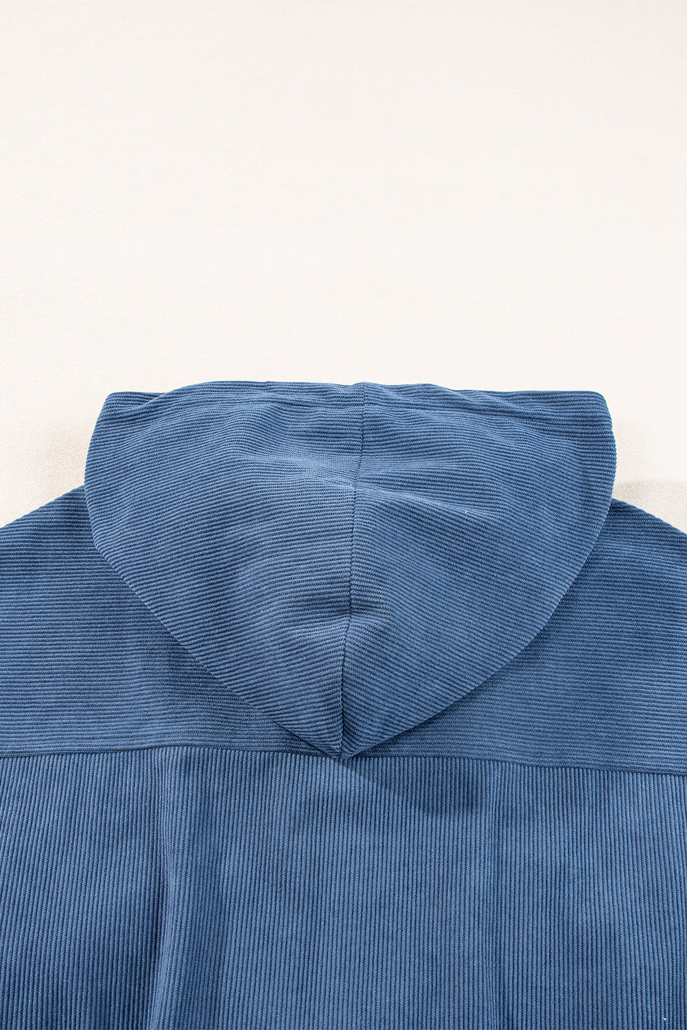 Real Teal Corduroy Drawstring Hooded Pocket Zip Up Jacket eAura