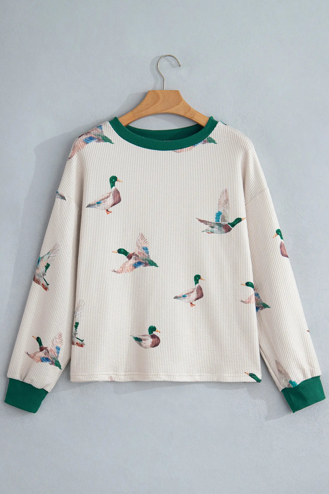 Mallard Duck Print Plus Size Twisted Ribbed Top