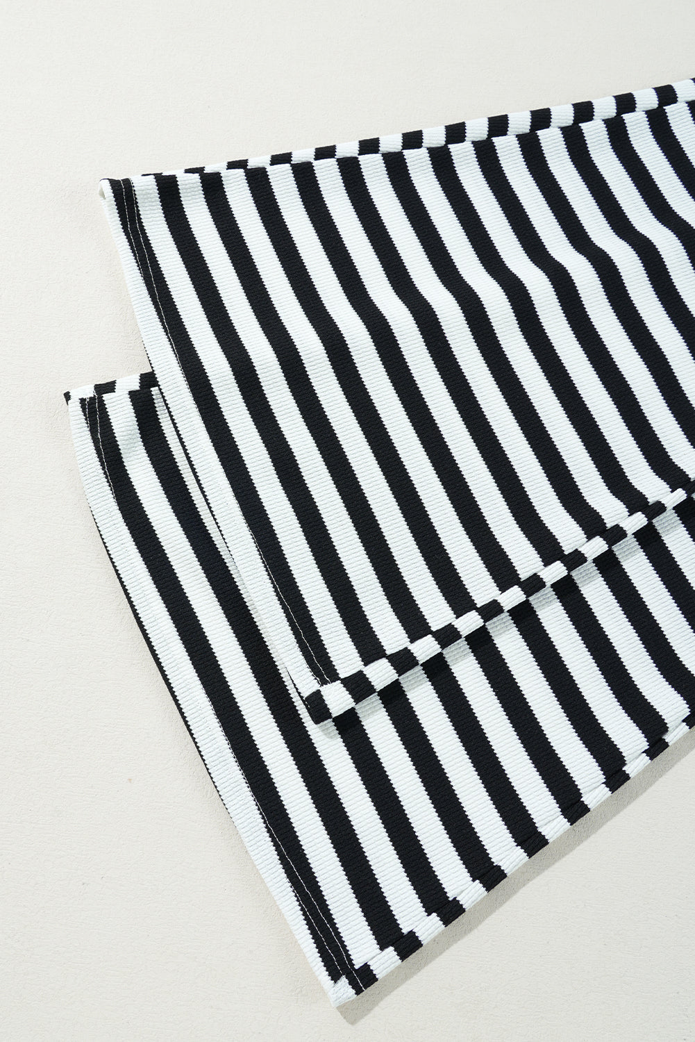 Black Stripe Lace-up Waist Casual Flared Trousers BB Fashion Outlet
