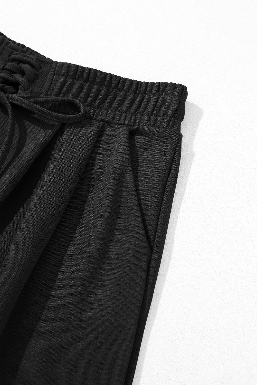 Tied Elastic High Waist Pleated Detail Sweatpants - eAura