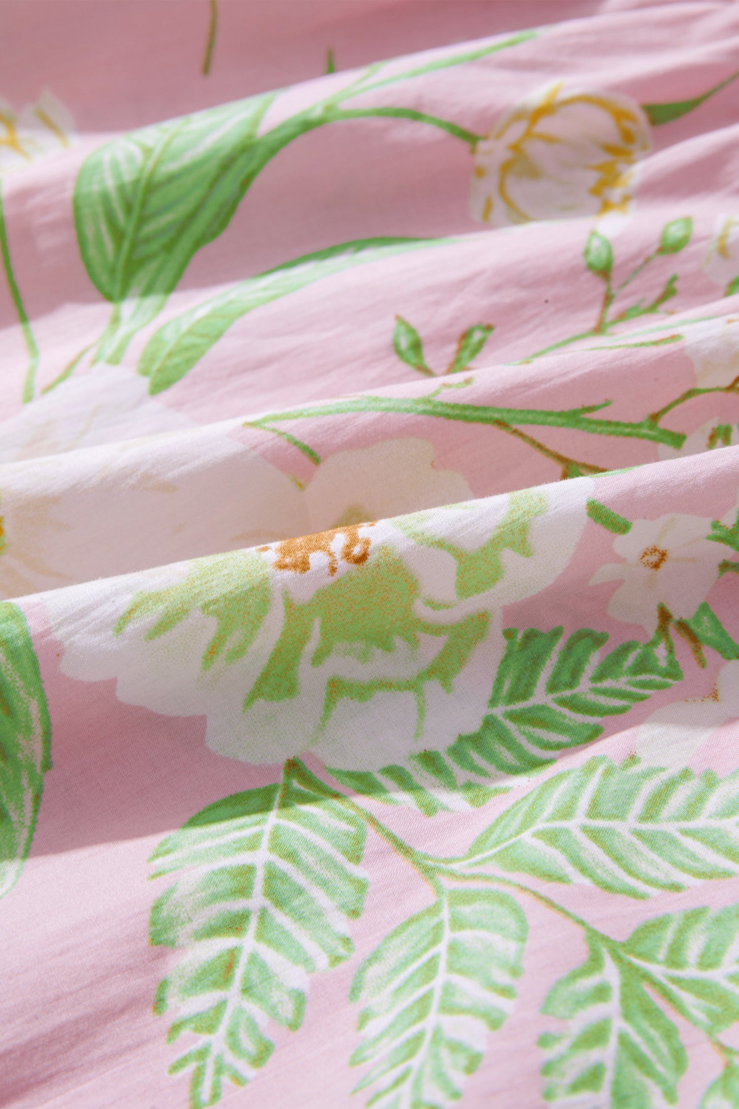Floral Print Short Puff Sleeve High Waist Tiered Maxi Dress – Pink