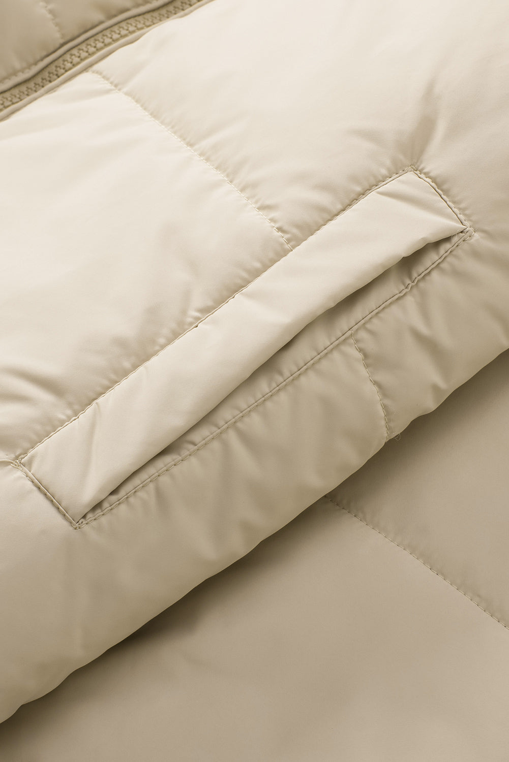 Black Zip Up Drawstring Hem Puffer Coat - eAura