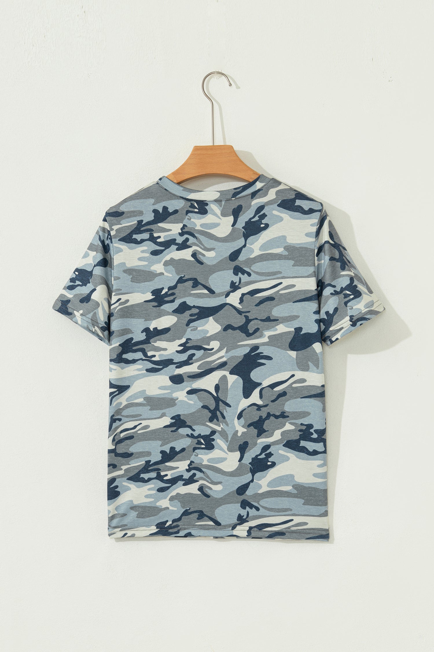 Camouflage Print Crew Neck T-Shirt