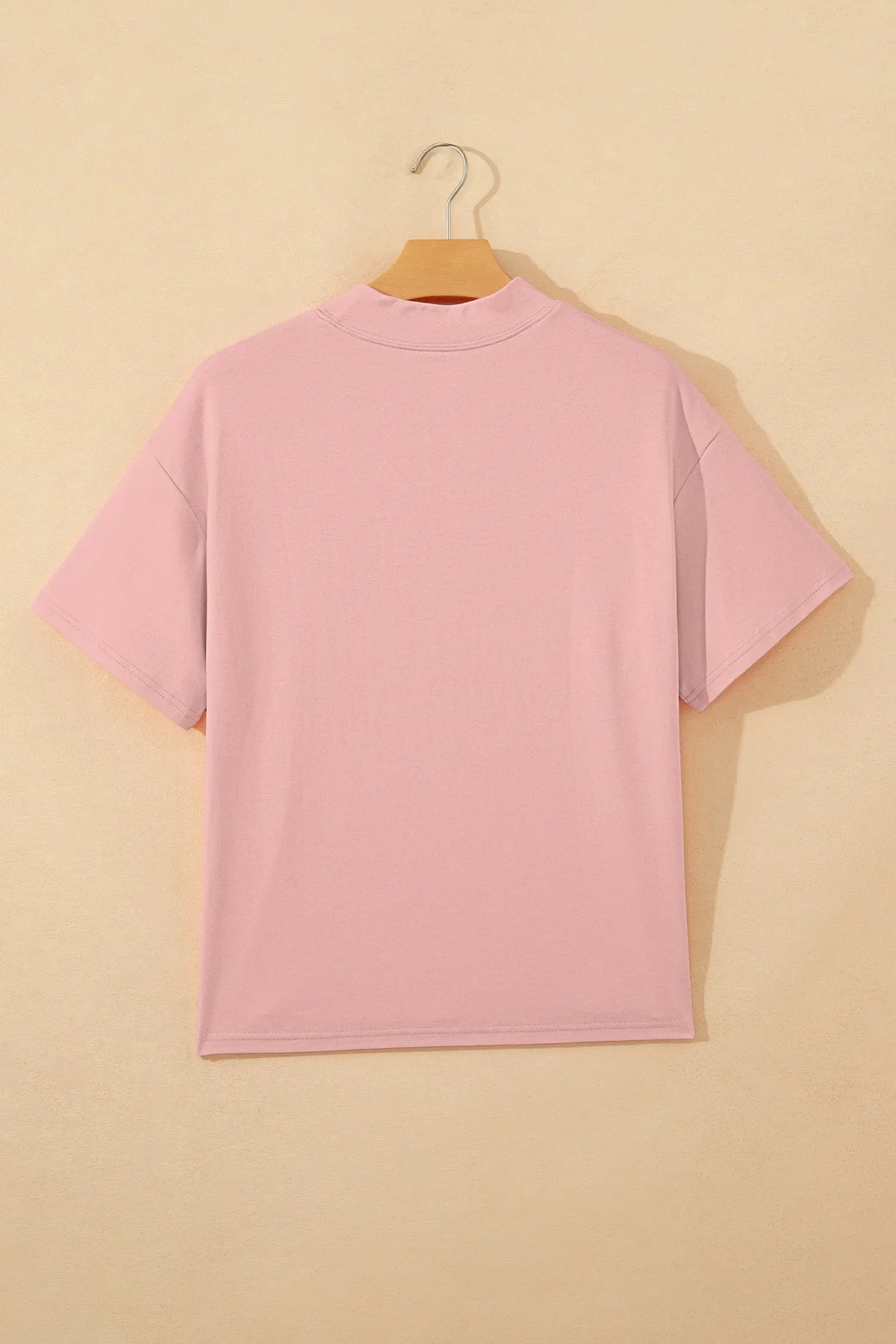 Solid Colour High Neck Oversize Tee – Wisteria