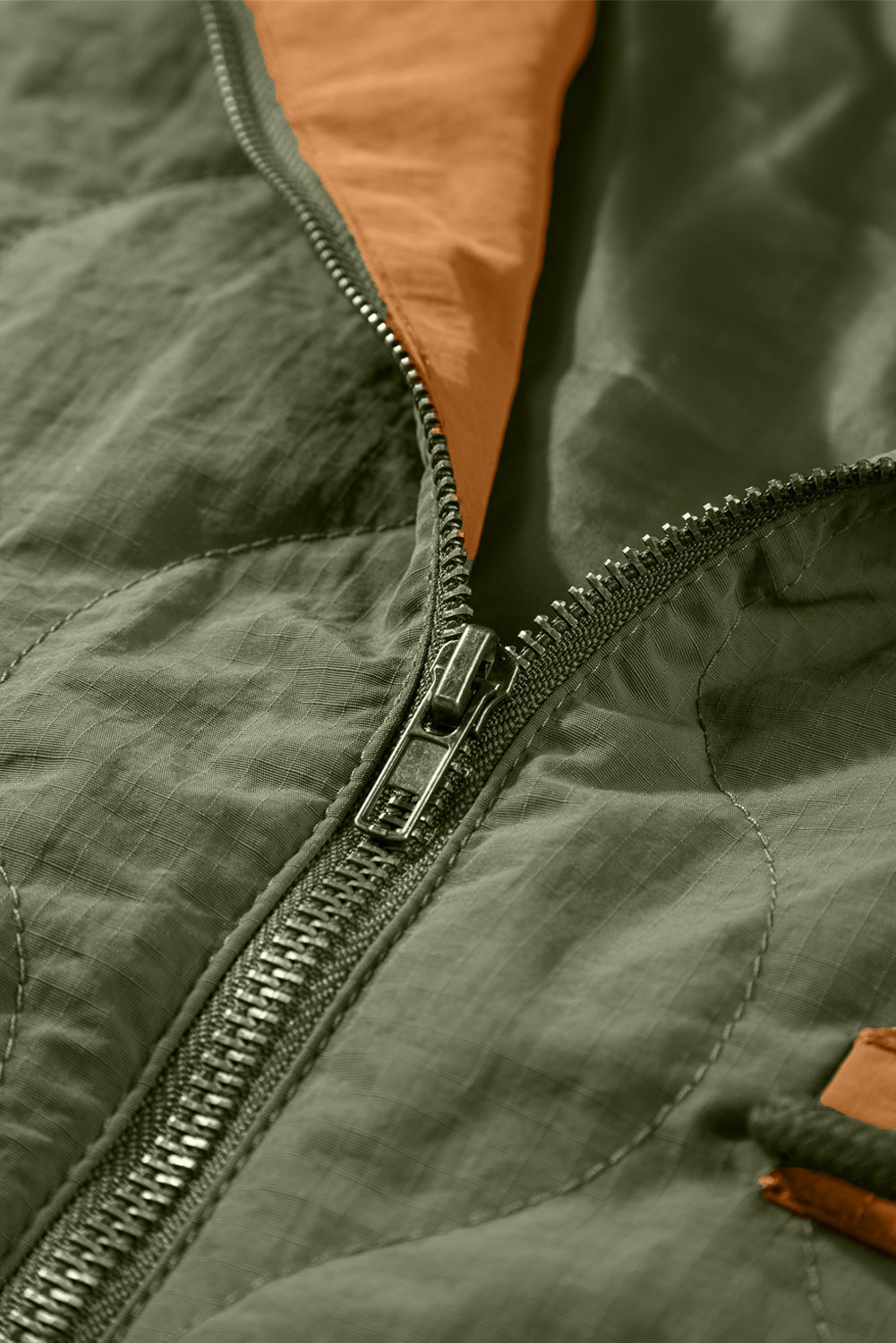 Green Stitching Quilted Drawstring Jacket Beagle Boutique Fashion Outlet