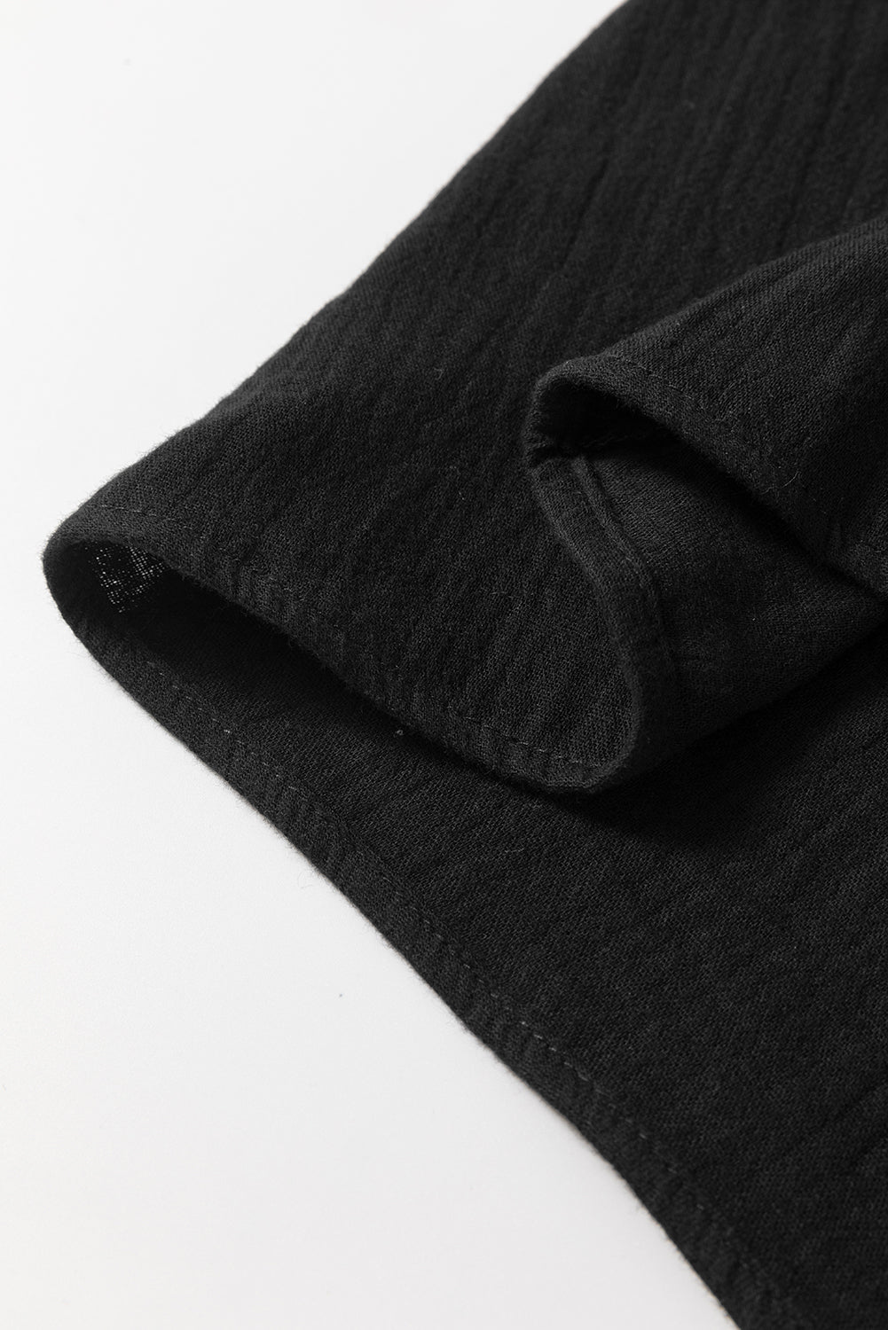 Black Ruffled Shoulder V Neck Shift Tank Top eAura