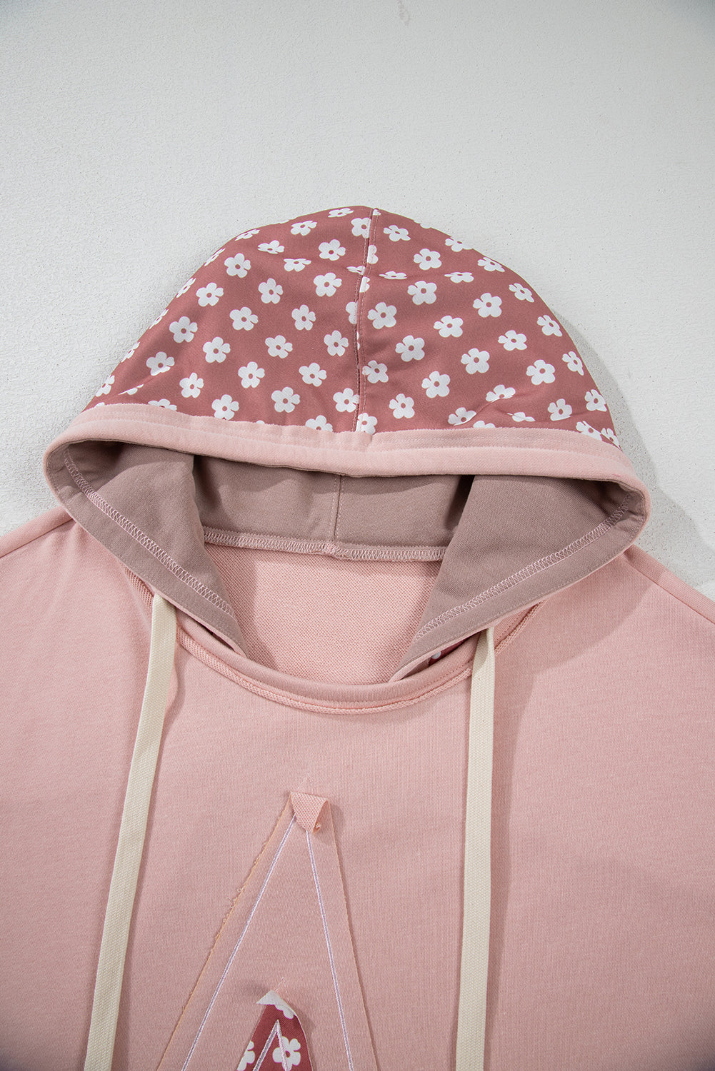 Delicacy Star Patch Graphic Floral Colour Block Drawstring Plus Size Hoodie BB Fashion Outlet