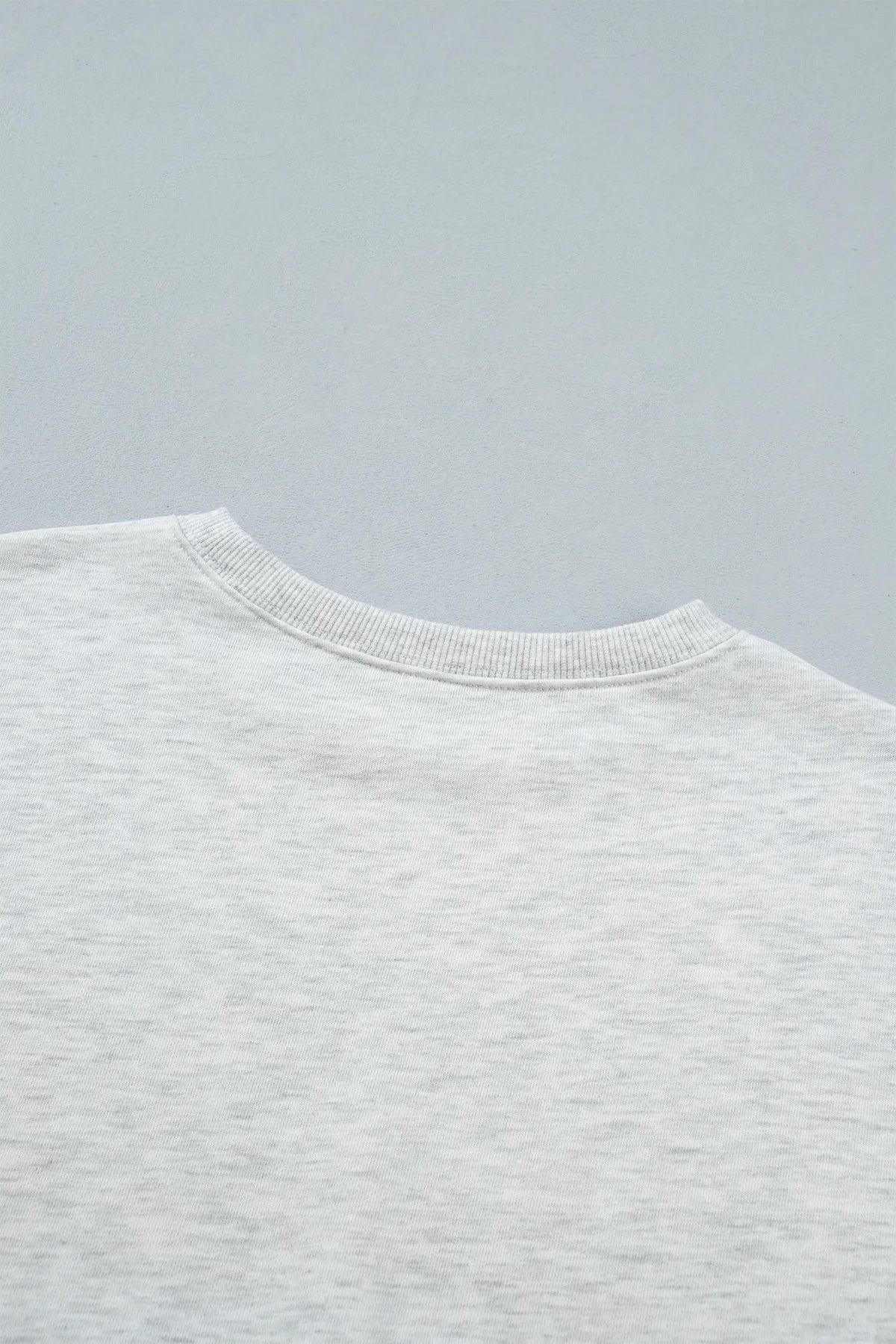 Game Day Letter Embroidery Long Sleeve Round Neck Sweatshirt – Light Grey