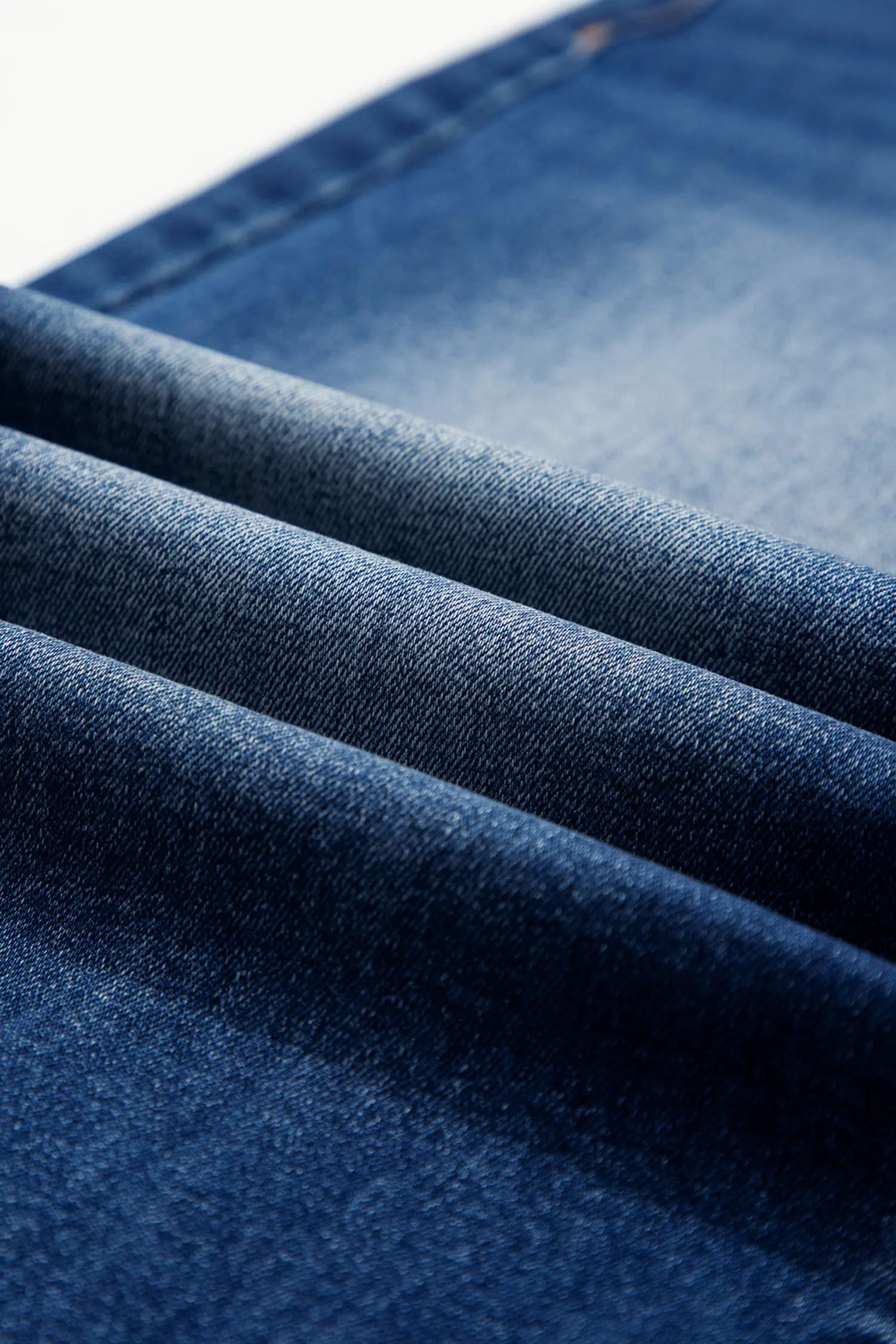 Sky Blue Chic Seam Detail Raw Hem Ankle Length Jeans