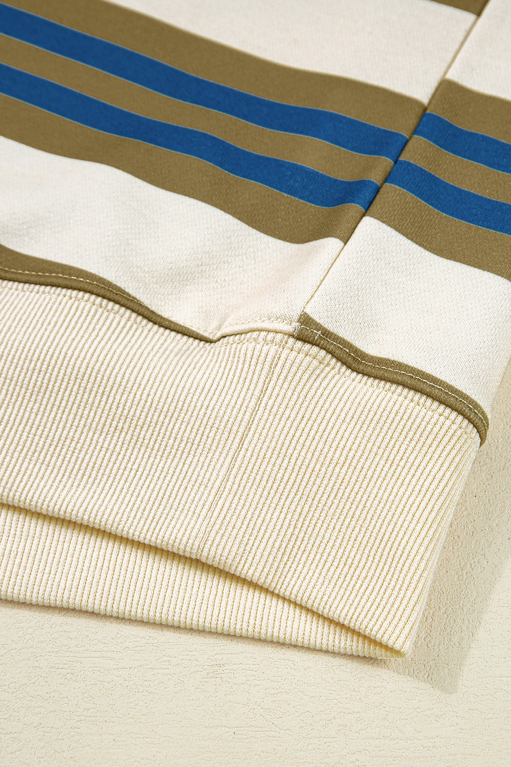 Stripe Crew Neck Drop Shoulder Pullover Sweatshirt - eAura