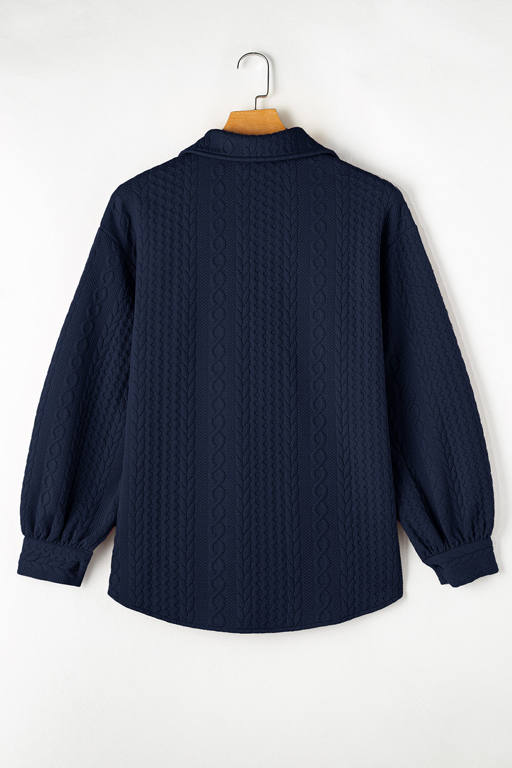 Textured Puff Sleeve Loose Shacket eAura