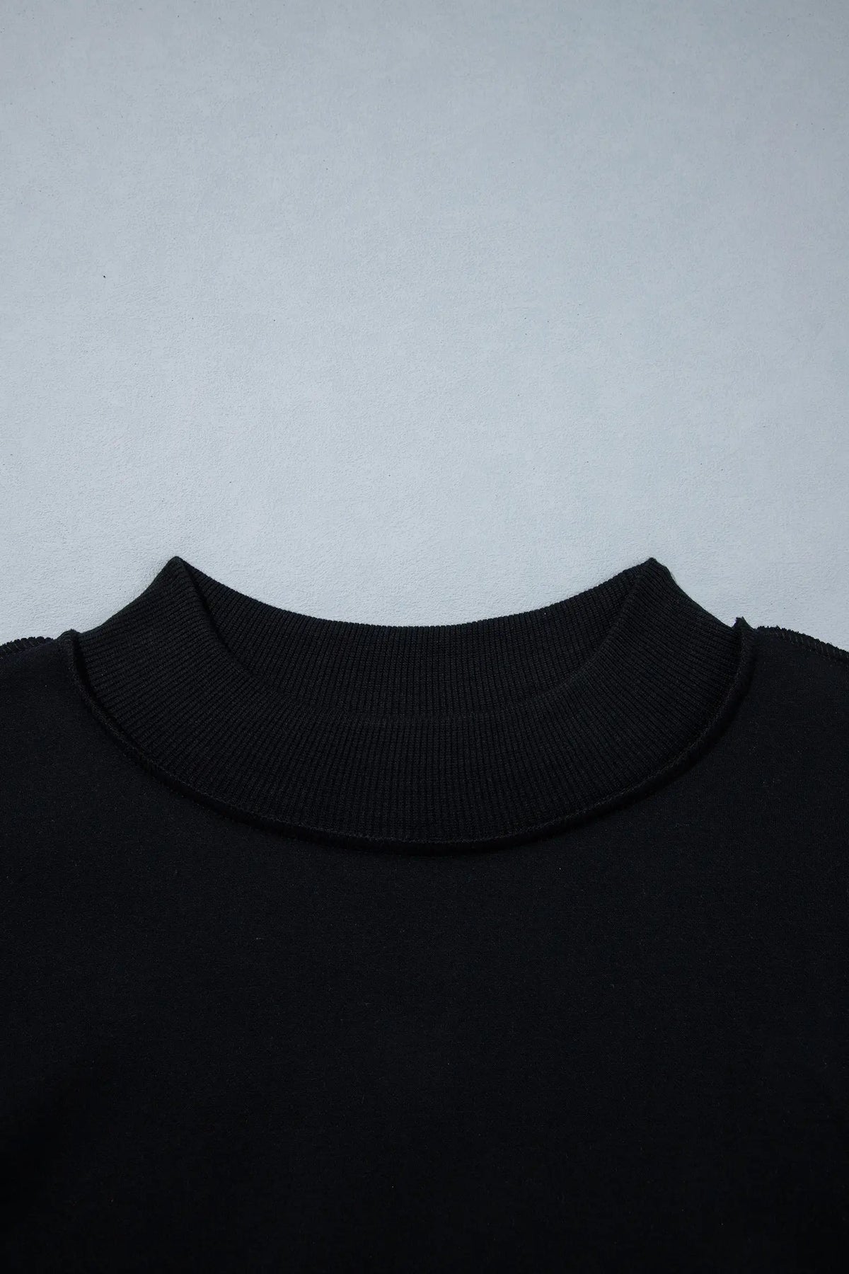Oversize Drop Shoulder Reversible Mock Neck Sweatshirt