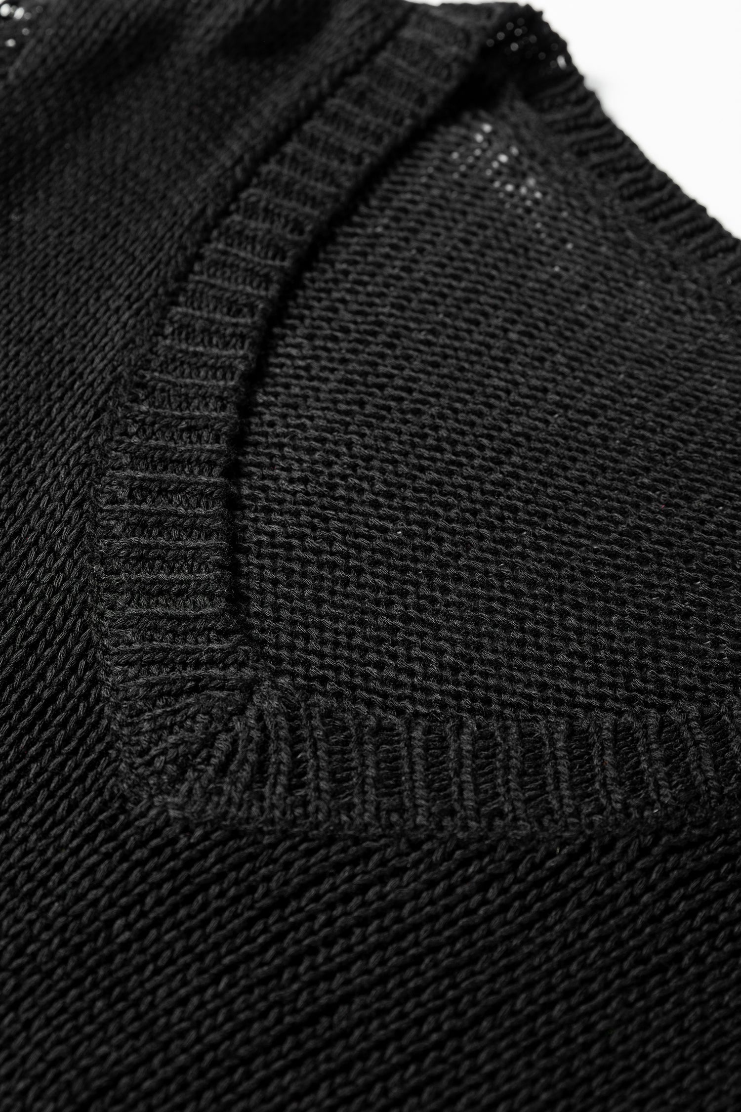 V-Neck Pointelle Knit Sleeve Sweater - Sweaters & Cardigans/Sweaters