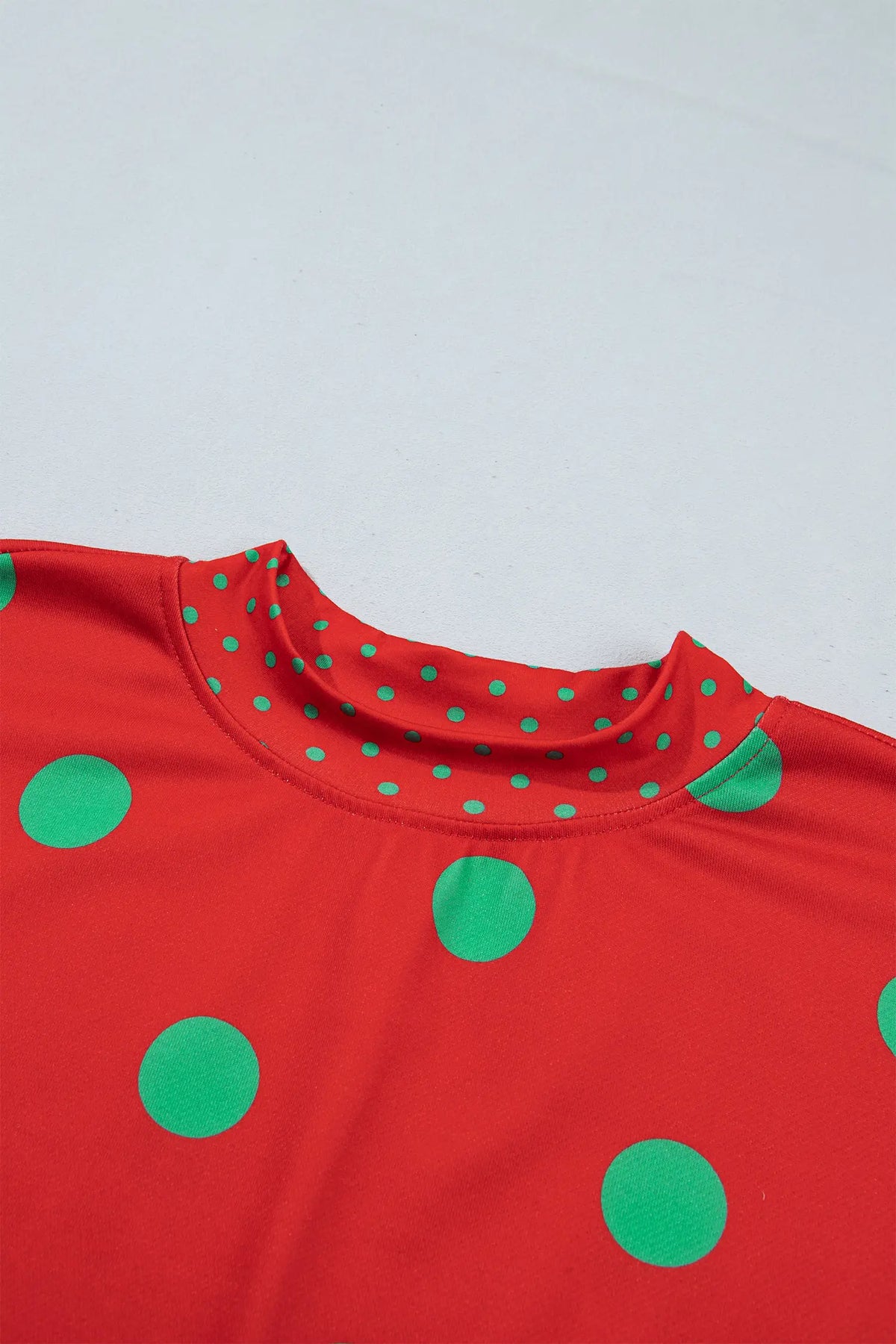 Polka Dot Print Contrast Detail Oversized Tunic Sweatshirt – Pink