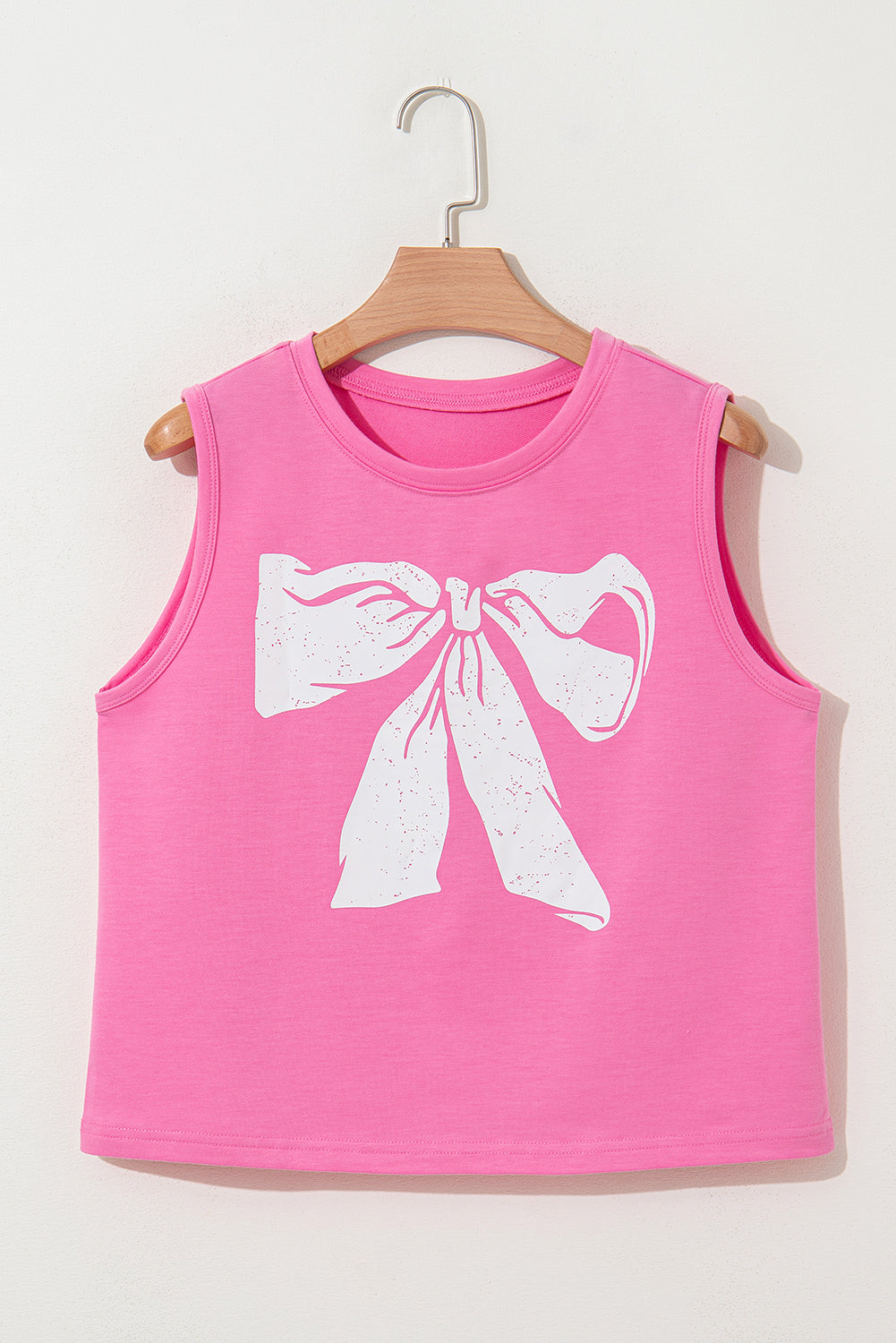 Sachet Pink Bow Print Boxy Fit Tank Top eAura